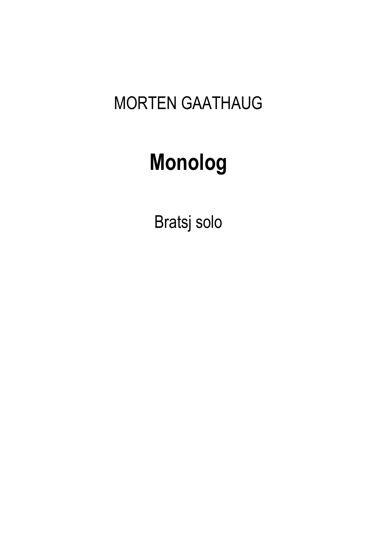 Monolog - For viola solo, Op. 94-bis