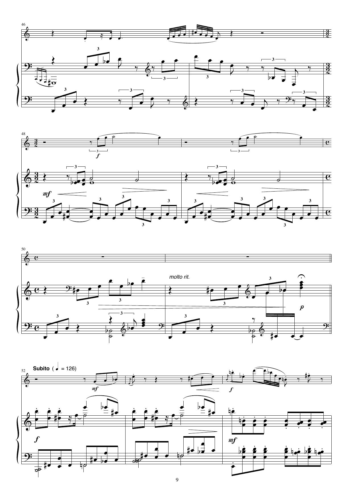 Four Pieces - for oboe and piano, Op. 120 - Image 9