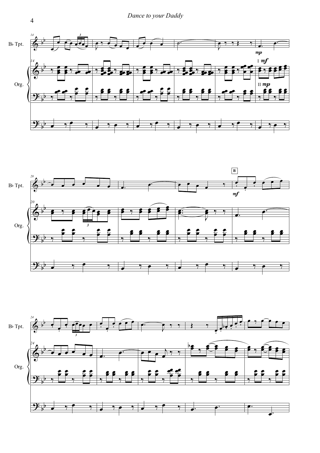 Dance to your Daddy - For trumpet & organ - Image 4