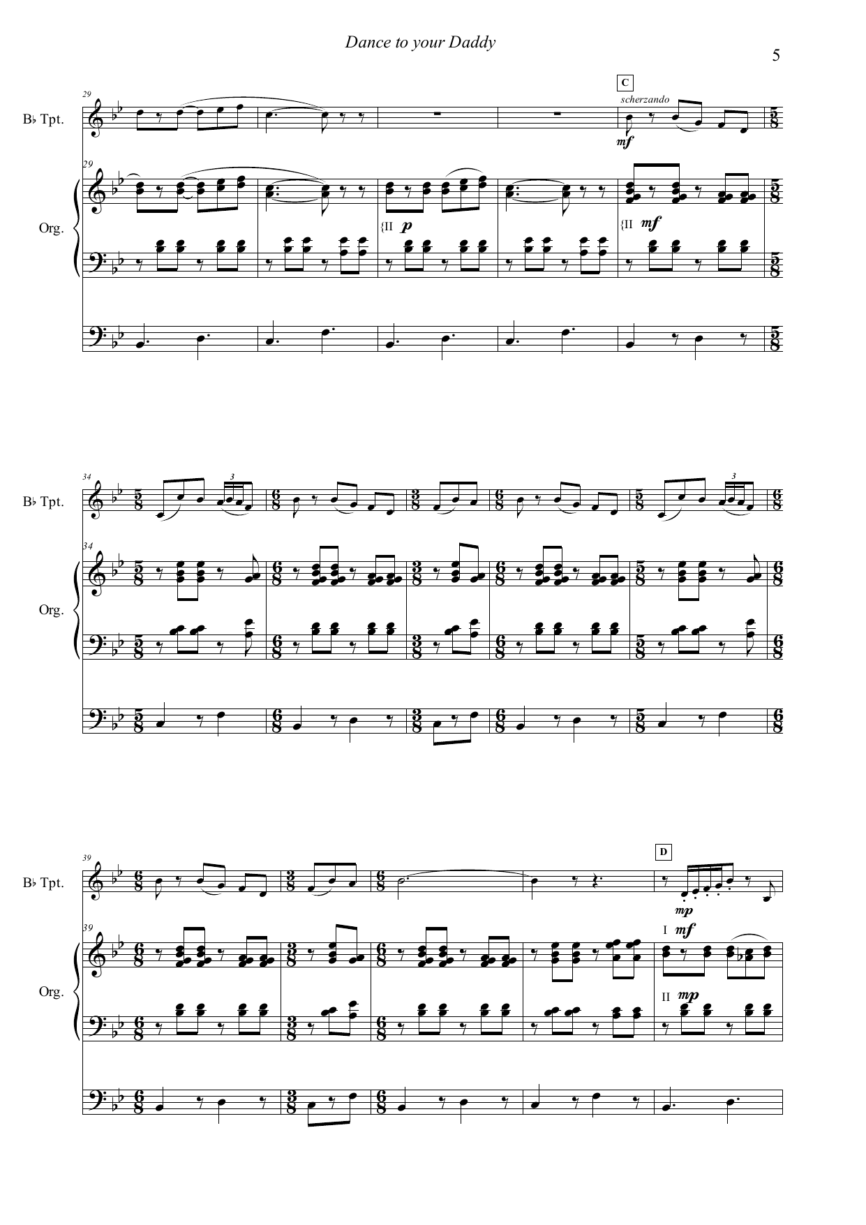 Dance to your Daddy - For trumpet & organ - Image 5