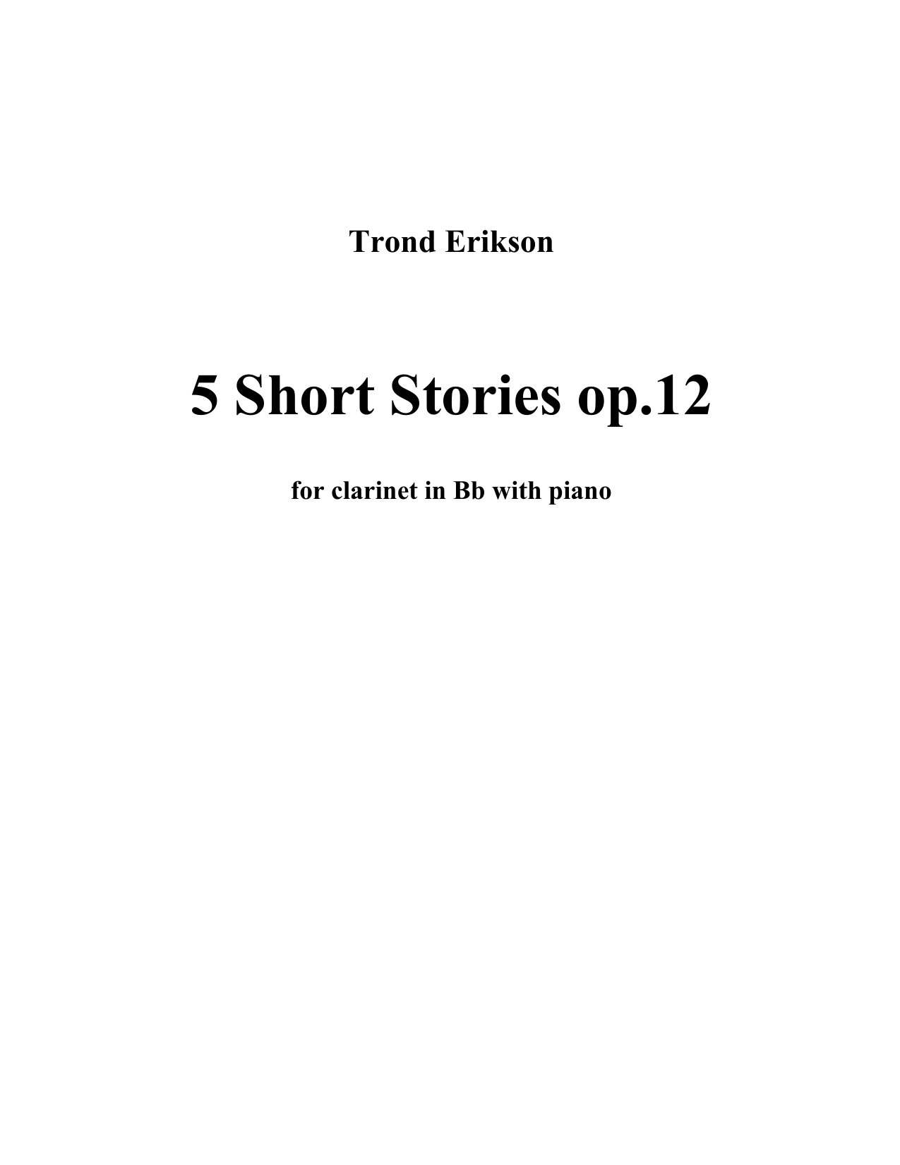 5 Short Stories, Op. 12