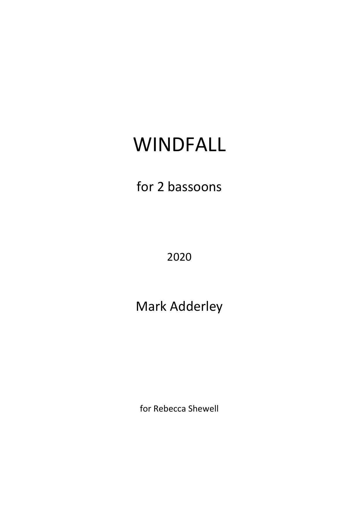 Windfall - For 2 bassoons