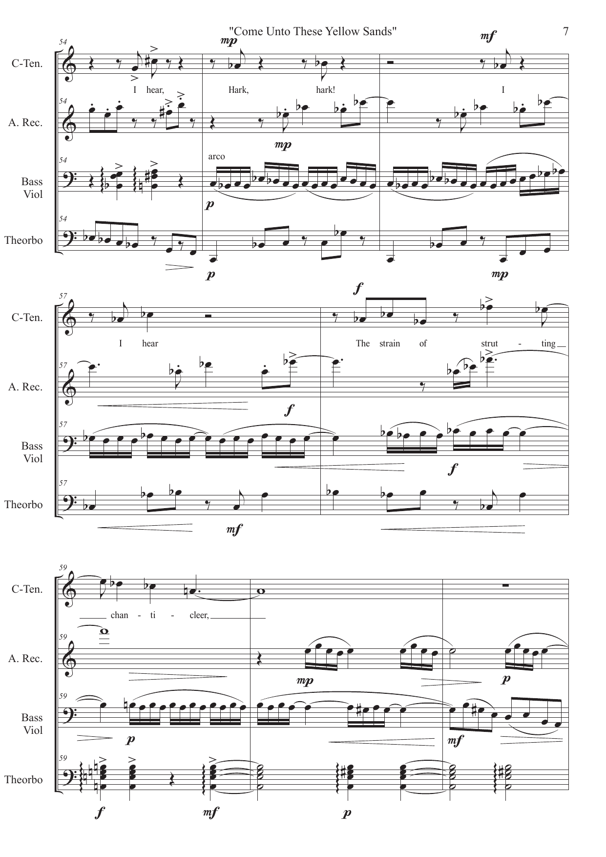 Yellow Sands - Four Songs for Ariel for Countertenor, Alto /Soprano Recorder, Bass Viola da Gamba and Theorbo - Bilde 7