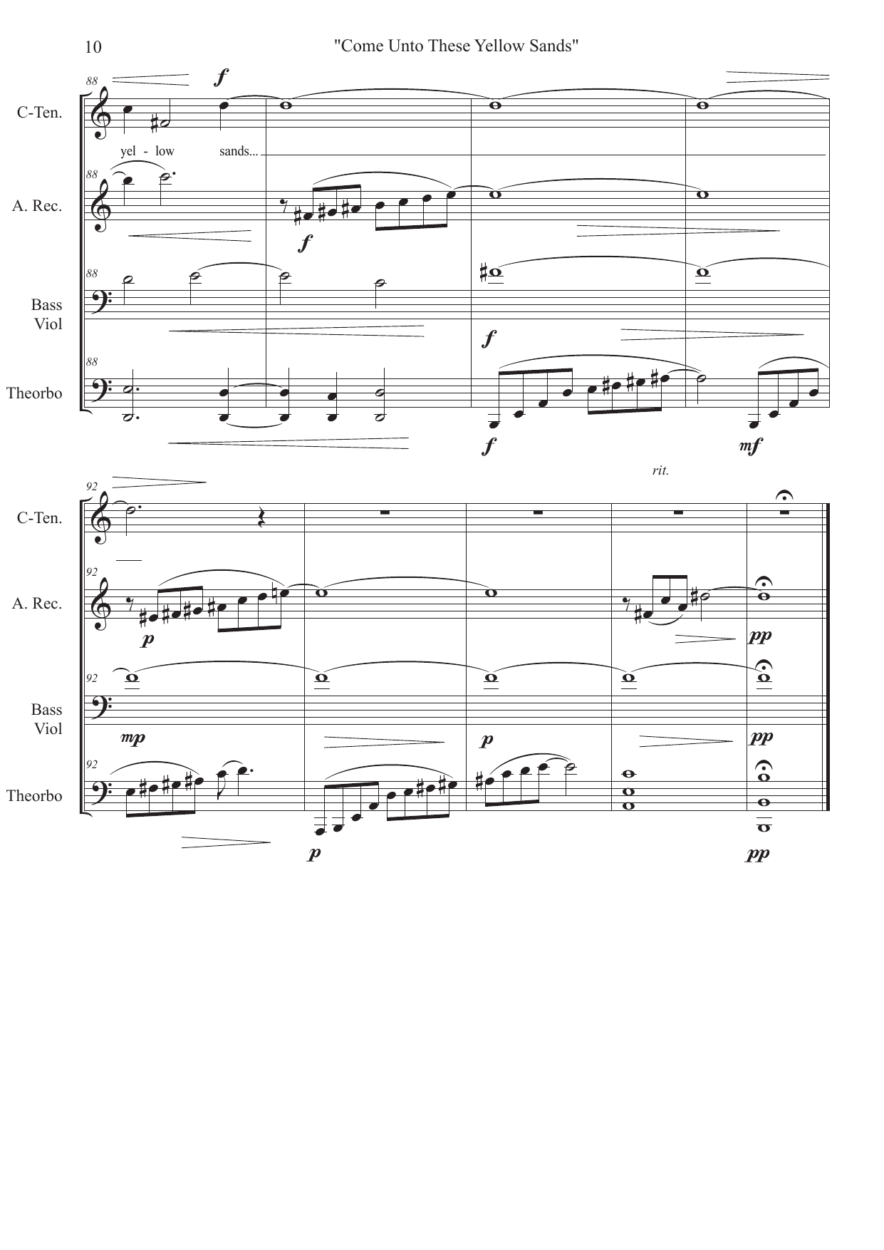 Yellow Sands - Four Songs for Ariel for Countertenor, Alto /Soprano Recorder, Bass Viola da Gamba and Theorbo - Bilde 10
