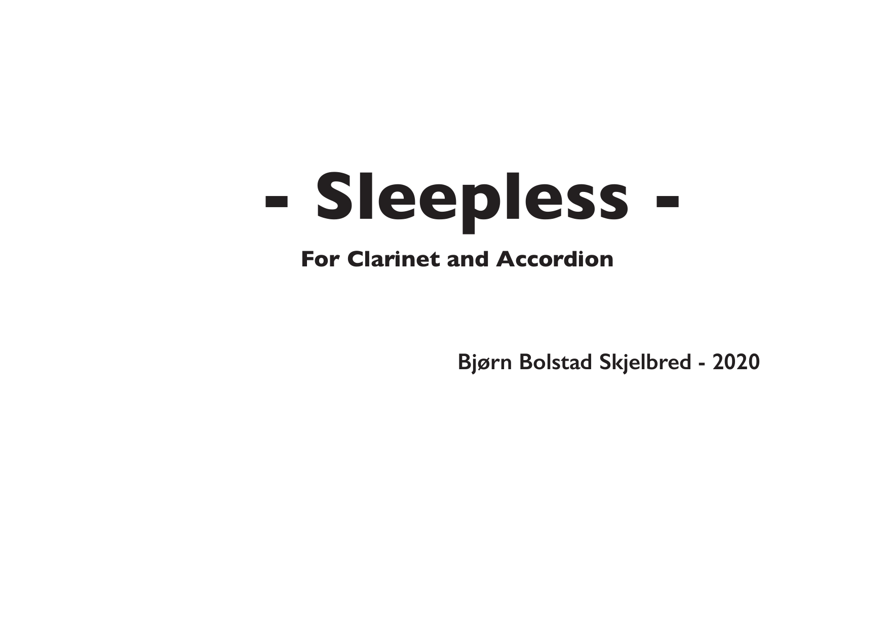 Sleepless - For clarinet and accordion