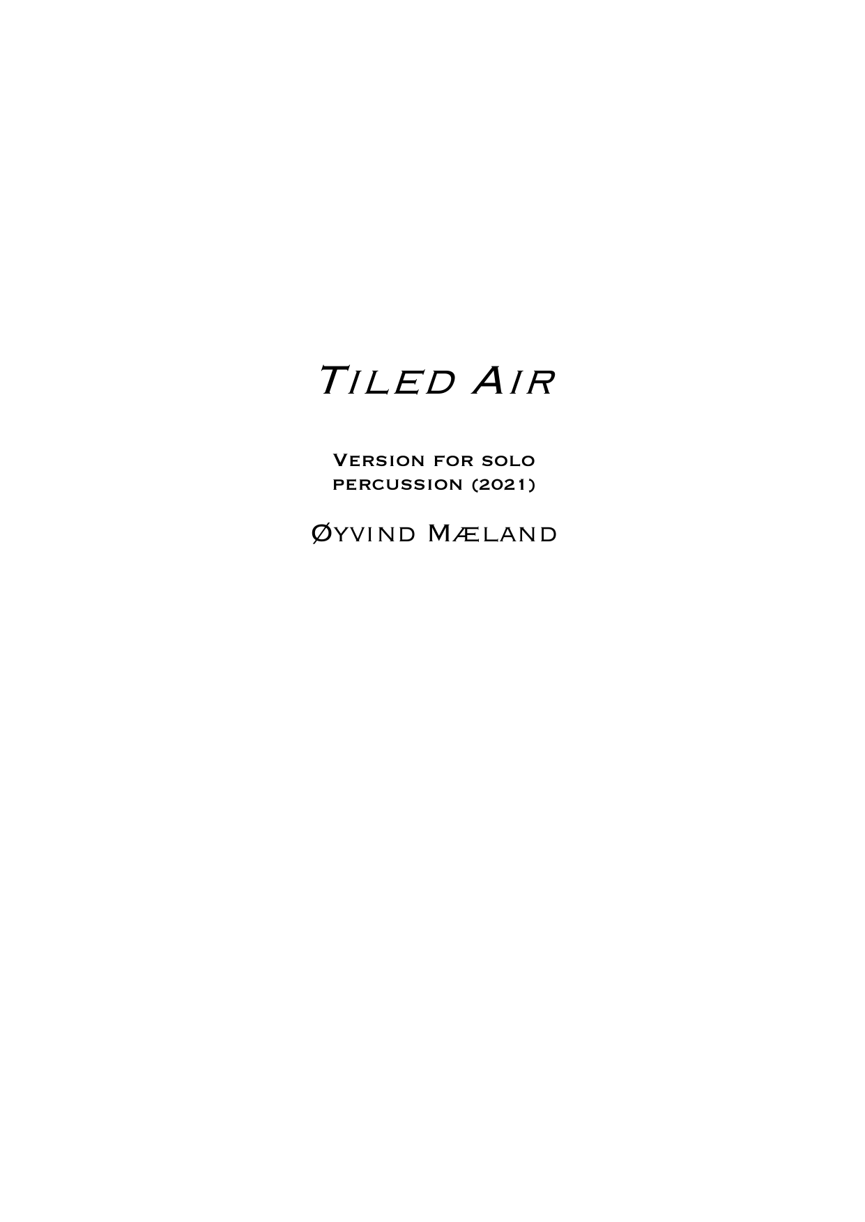 Tiled Air - Version for solo percussion