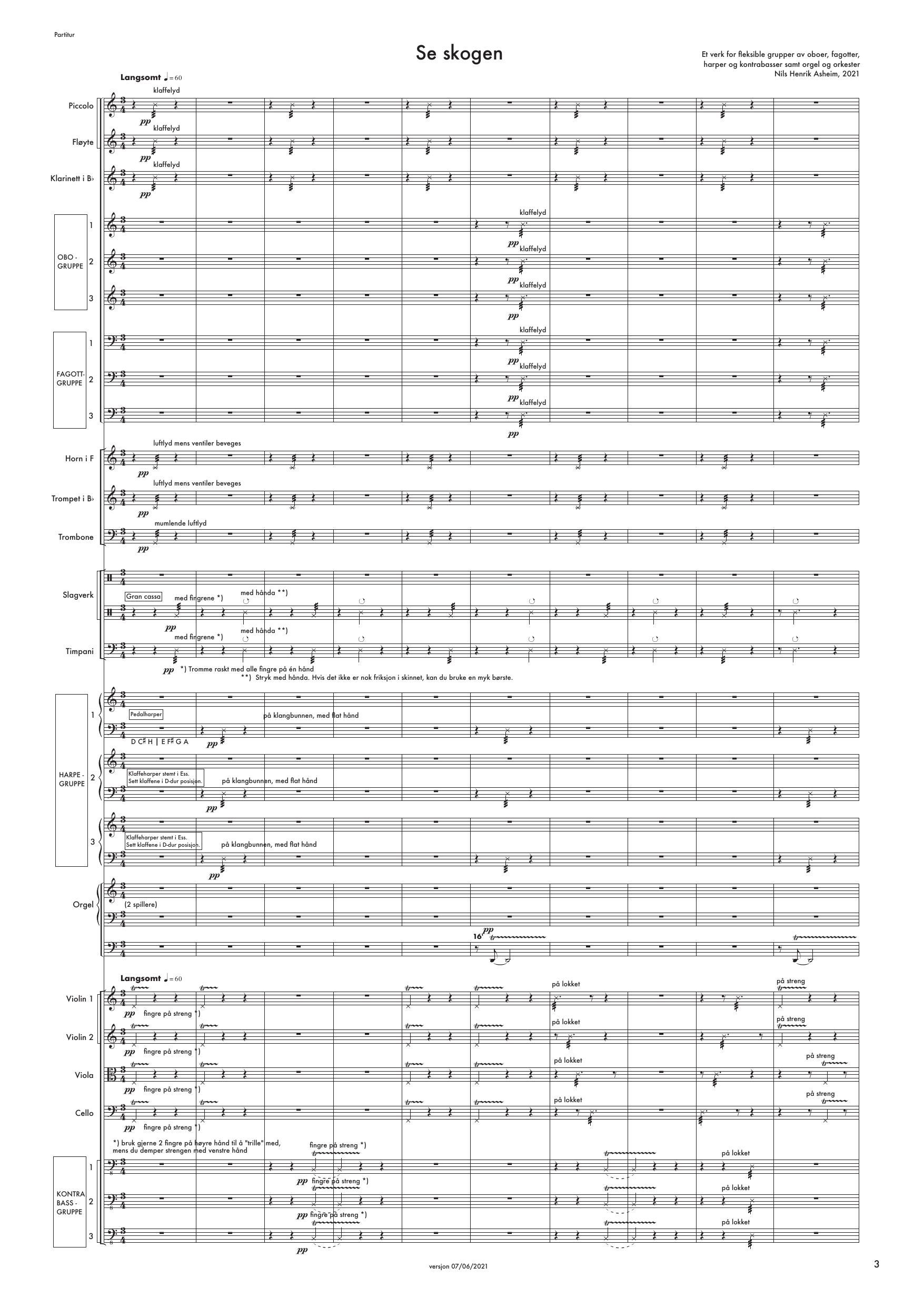 Se skogen - Et verk for store fleksible grupper av oboer, fagotter, harper og kontrabasser, med orgel og orkester - Image 3