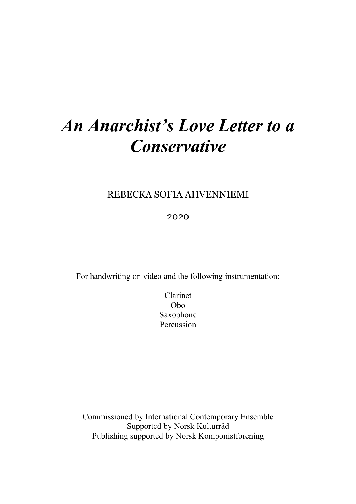 An Anarchist's Love Letter to a Concervative