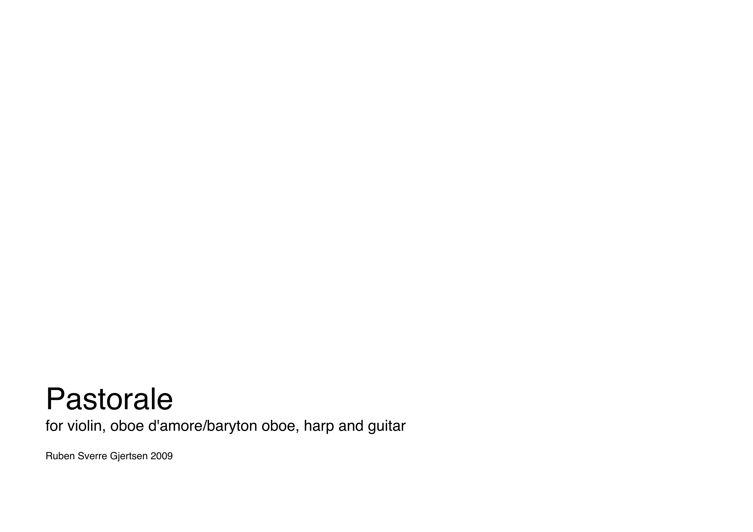 Pastorale - For violin, oboe d'amore/baryton oboe, harp and guitar