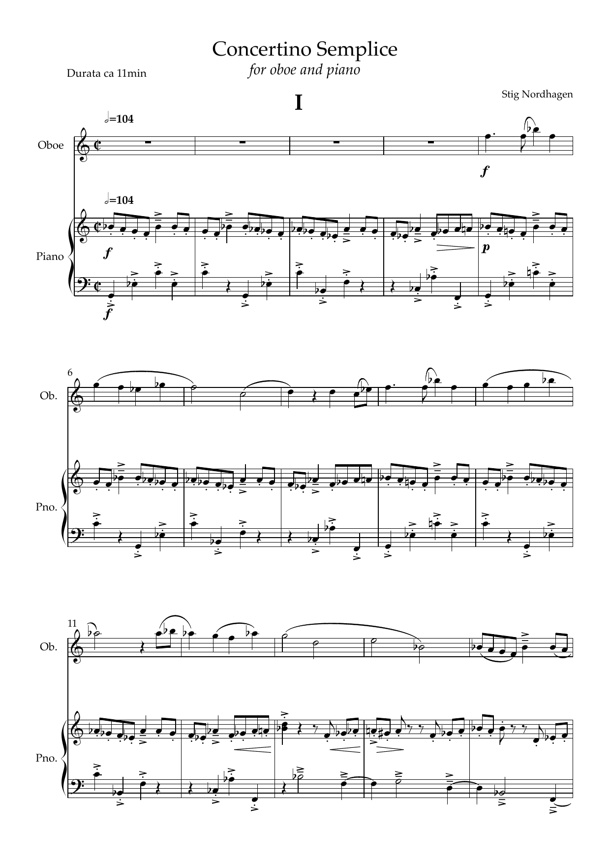 Concerto Semplice - For oboe and piano - Image 3