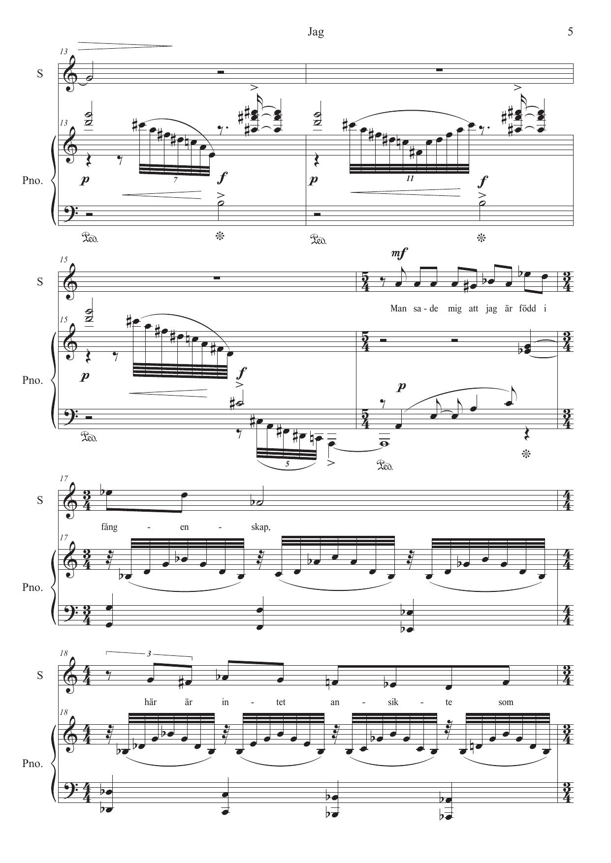 Nordiske sanger - 8 sanger av nordiske poeter for sopran/tenor og klaver - Bilde 5