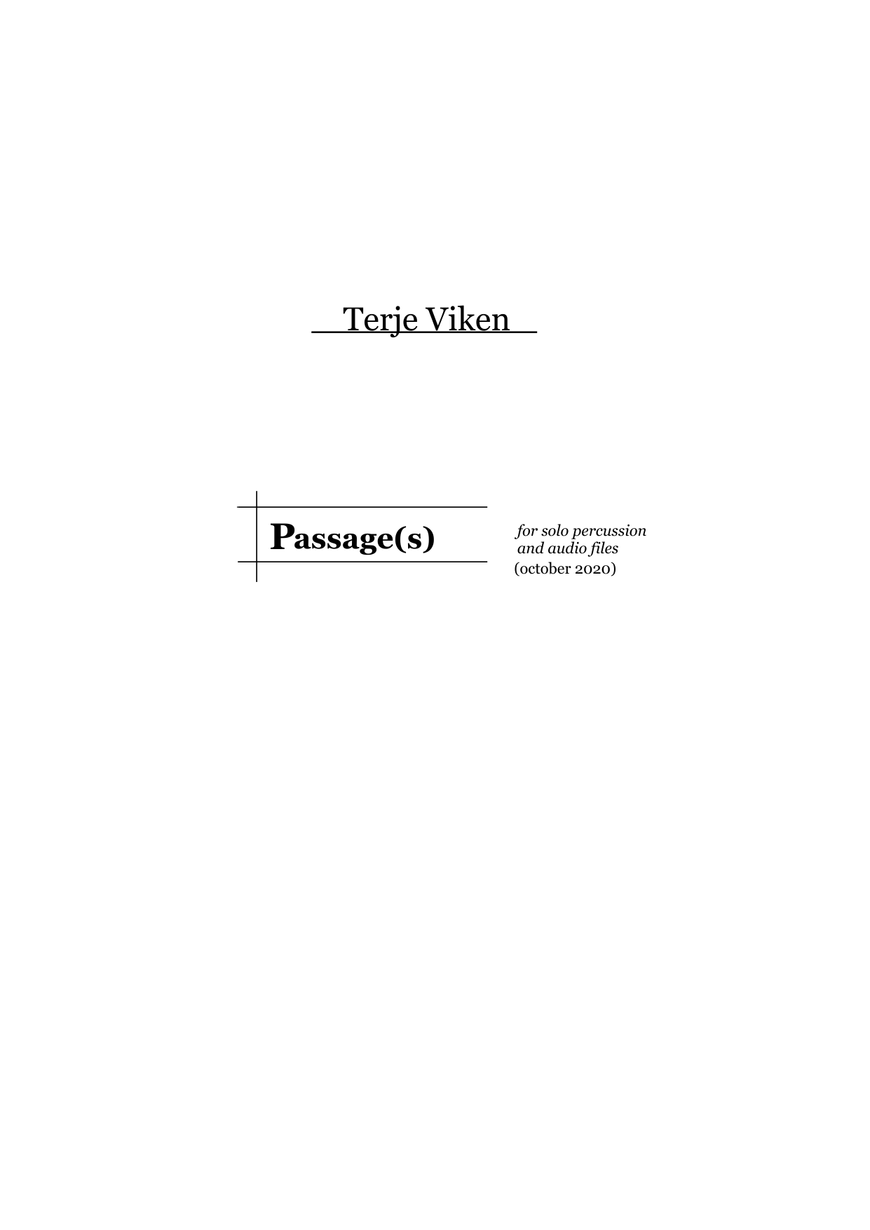 Passage(s) - for solo percussion and audio files