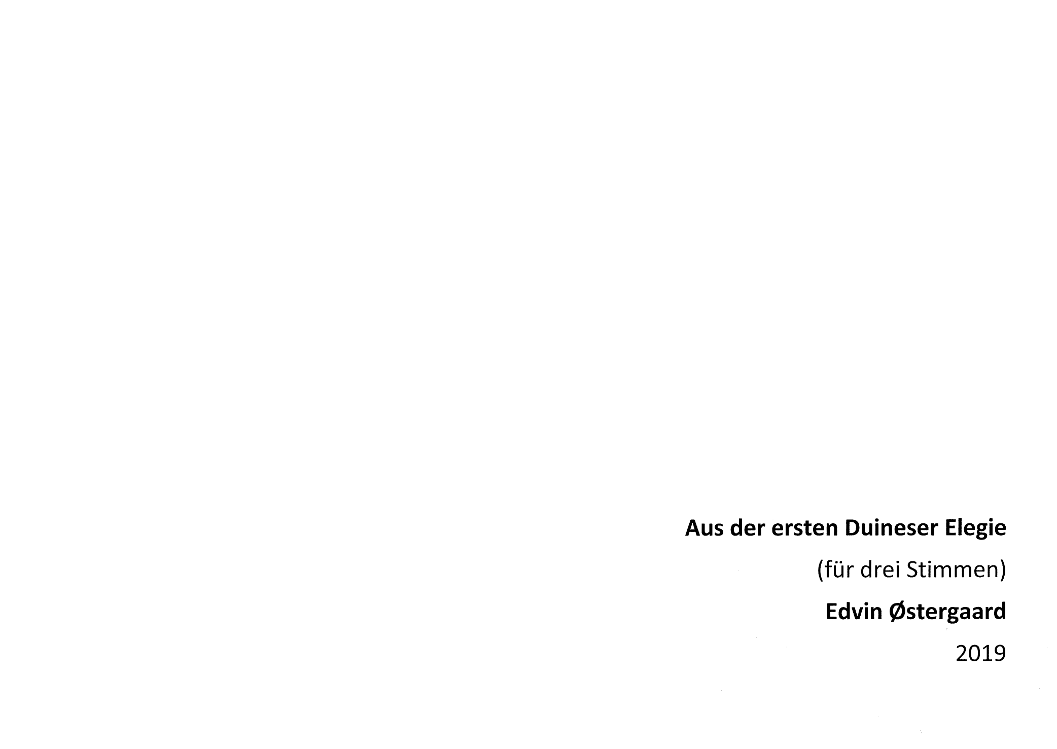 Aus der ersten Duineser Elegie - Für drei Stimmen