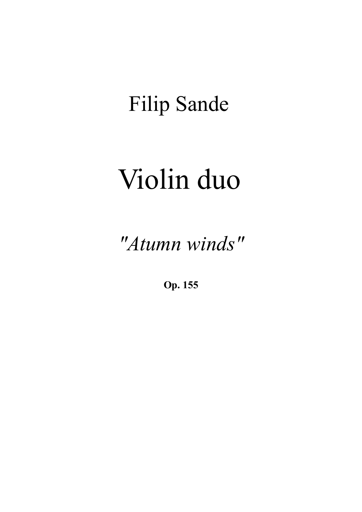 Violin Duo - Autumn Winds, Op. 155