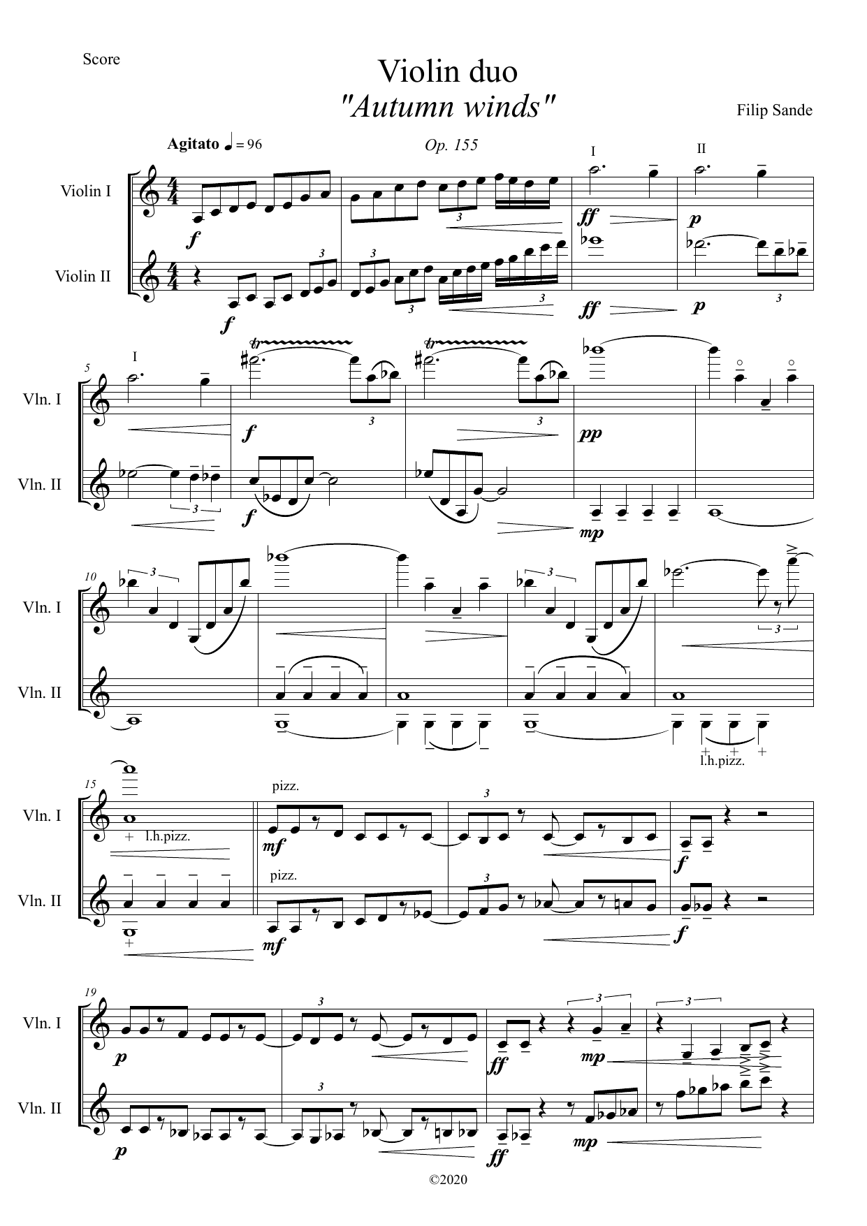 Violin Duo - Autumn Winds, Op. 155 - Image 4