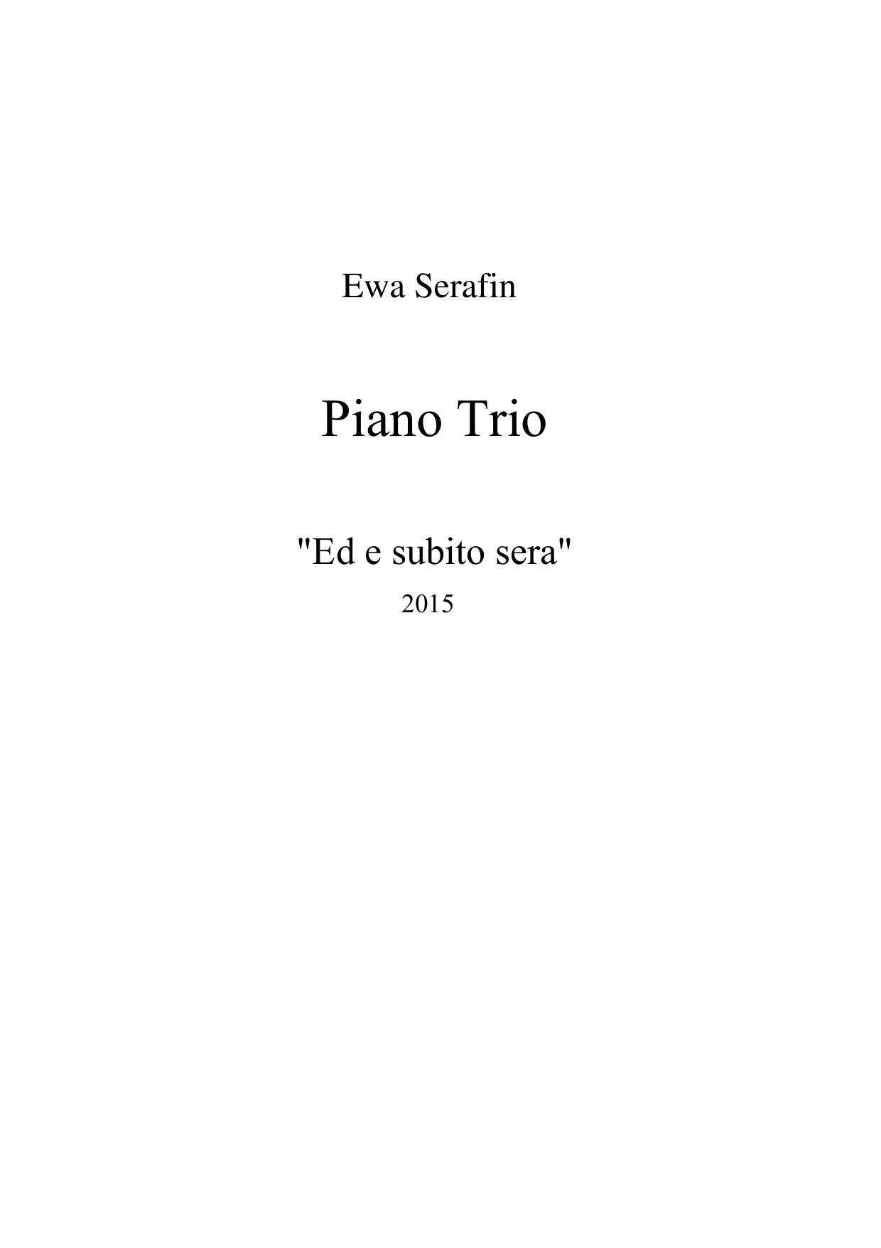 Piano Trio - "Ed e subito sera" - Image 3