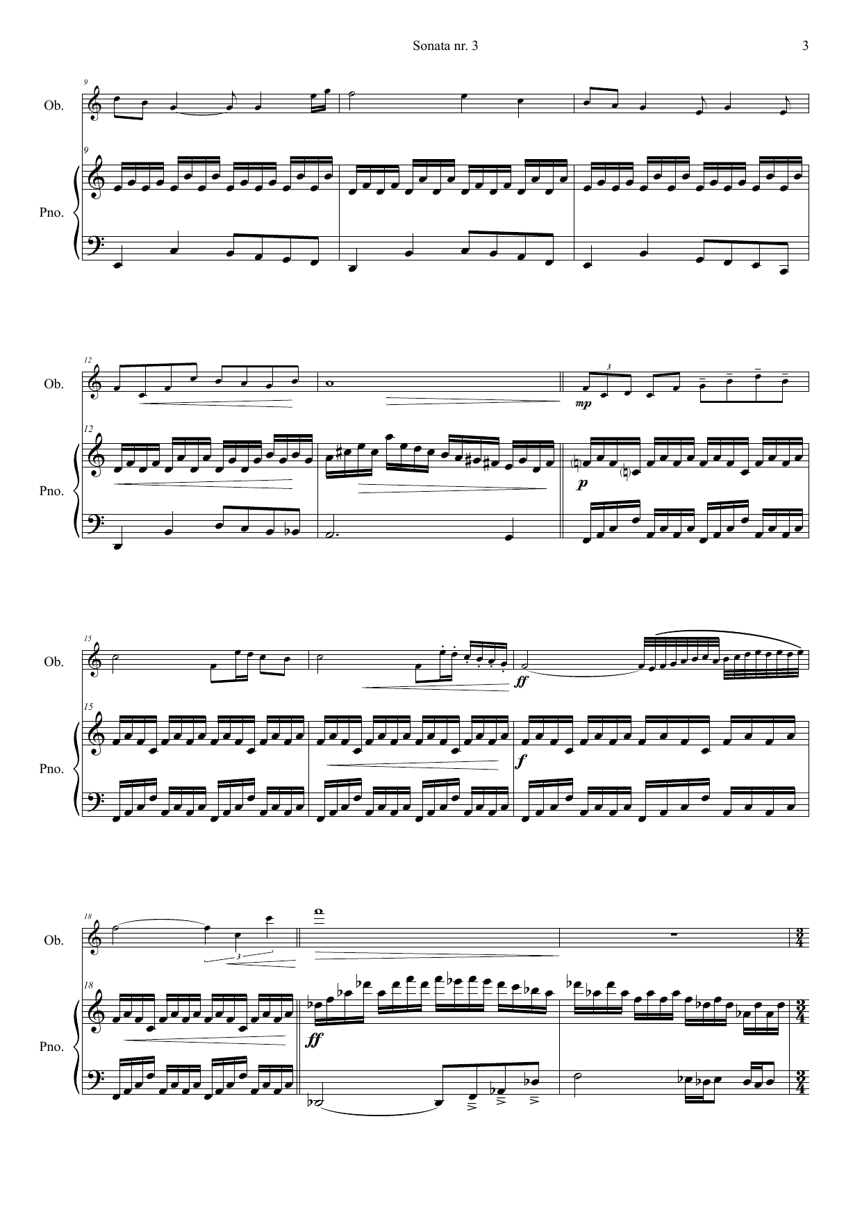 Sonata No. 3 for oboe & piano - The Cycle of Life, op. 159 - Image 3