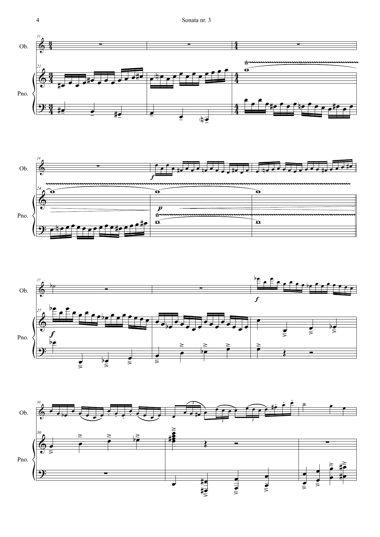 Sonata No. 3 for oboe & piano - The Cycle of Life, op. 159 - Image 4