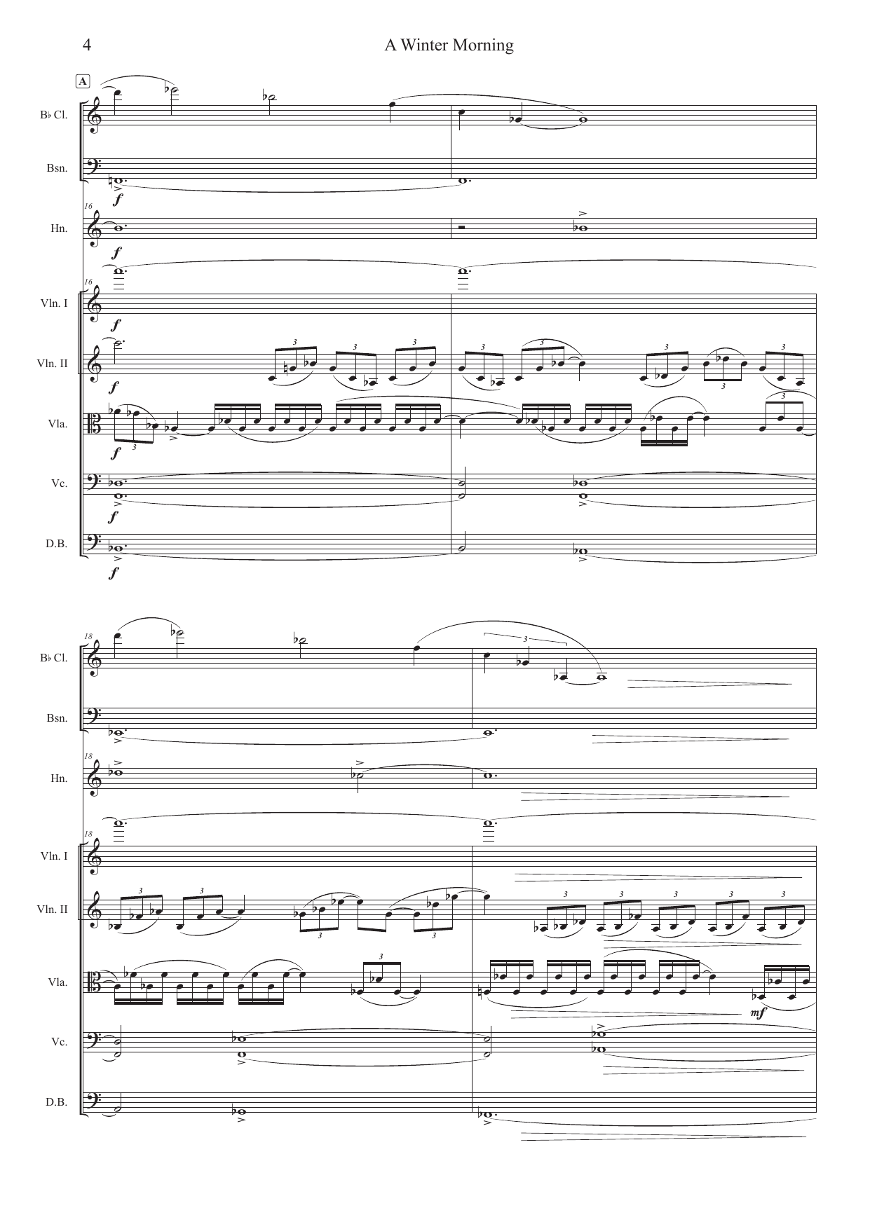 A Winter Morning - Octet for Clarinet in Bb, Bassoon, Horn in F, 2 Violins, Viola, Cello and Contrabass - Bilde 4
