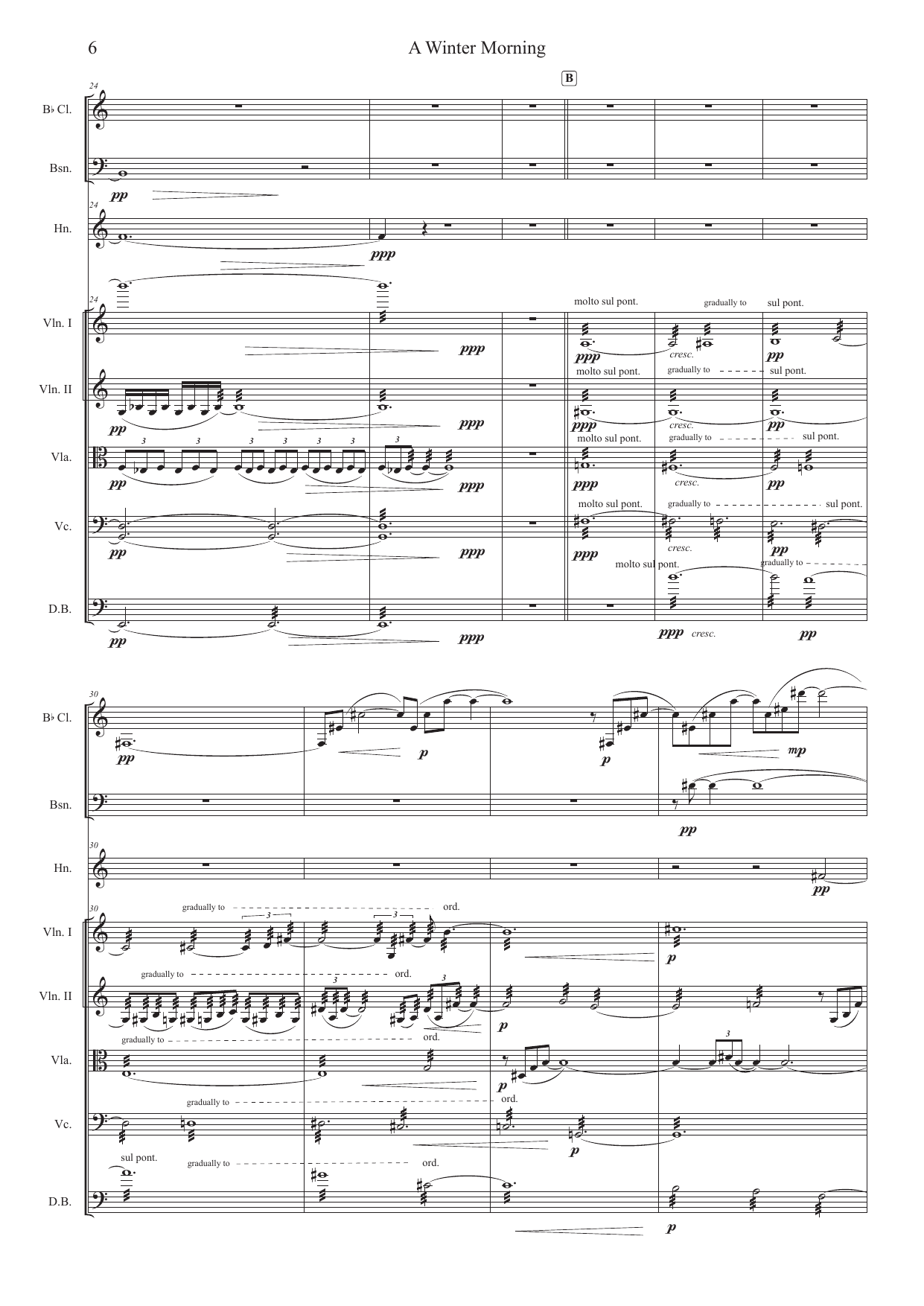 A Winter Morning - Octet for Clarinet in Bb, Bassoon, Horn in F, 2 Violins, Viola, Cello and Contrabass - Bilde 6