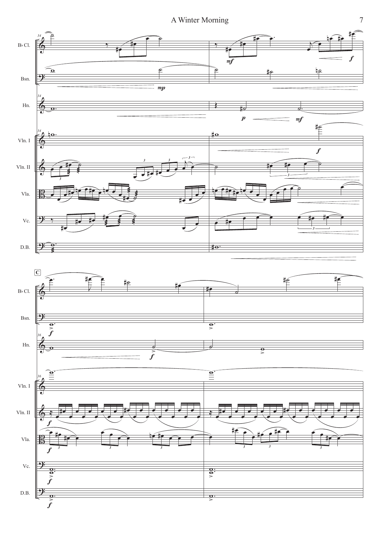 A Winter Morning - Octet for Clarinet in Bb, Bassoon, Horn in F, 2 Violins, Viola, Cello and Contrabass - Bilde 7