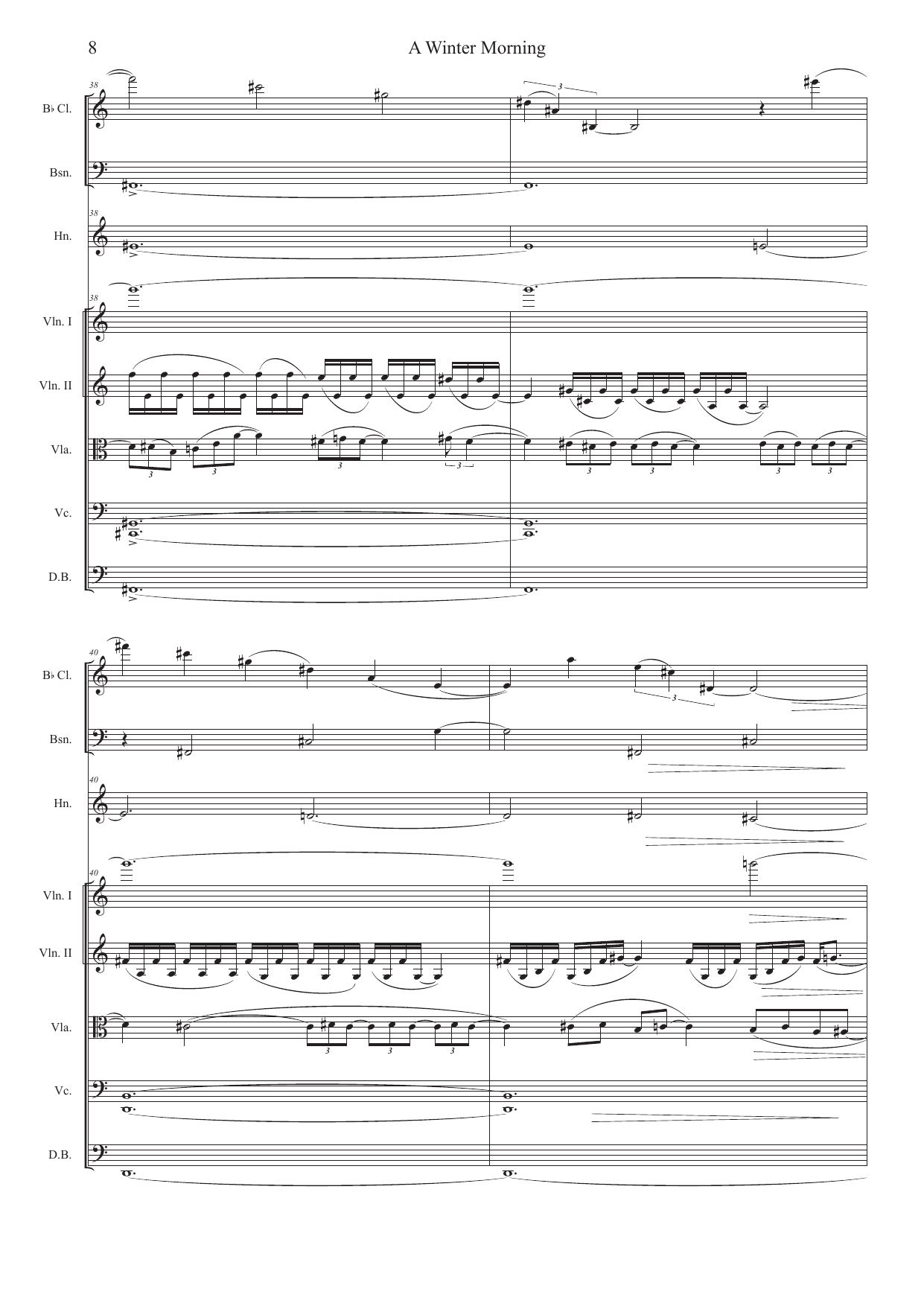 A Winter Morning - Octet for Clarinet in Bb, Bassoon, Horn in F, 2 Violins, Viola, Cello and Contrabass - Bilde 8