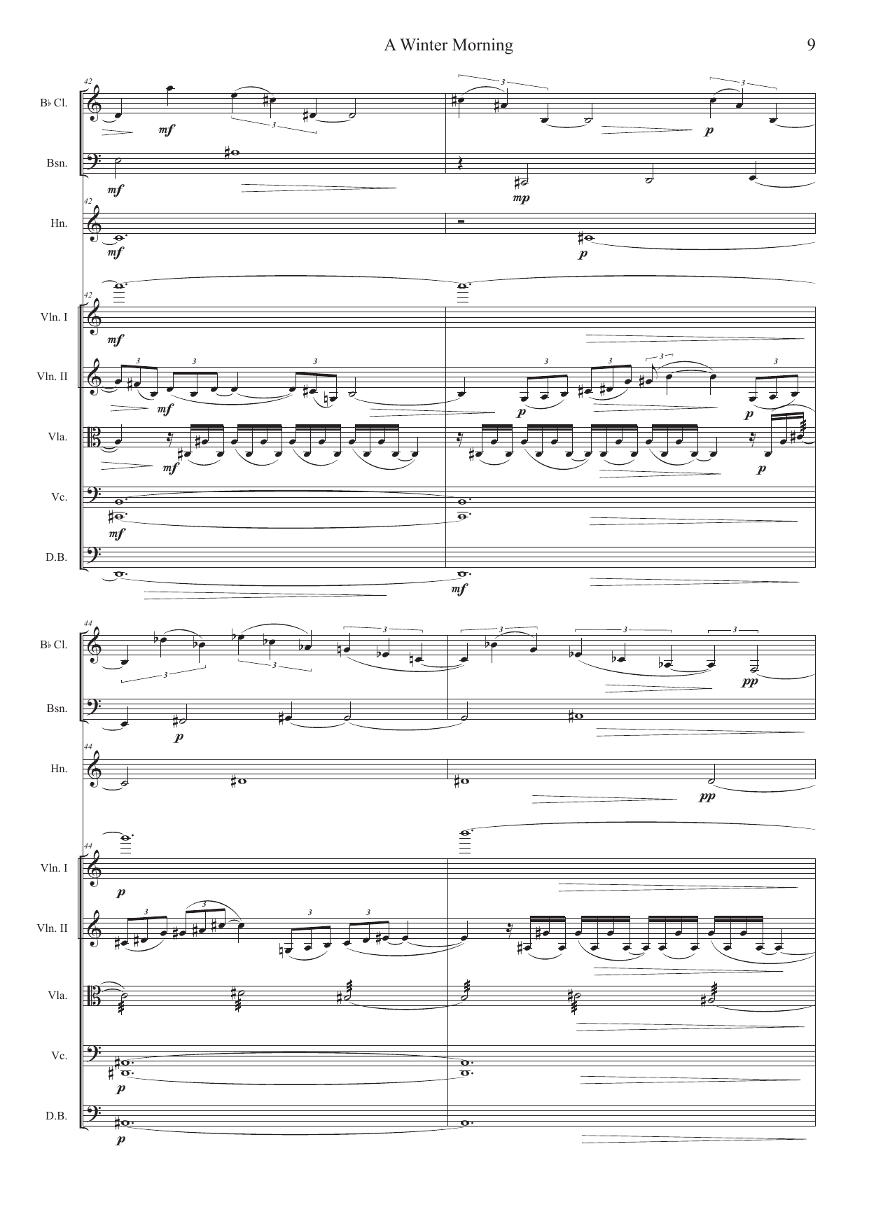 A Winter Morning - Octet for Clarinet in Bb, Bassoon, Horn in F, 2 Violins, Viola, Cello and Contrabass - Bilde 9