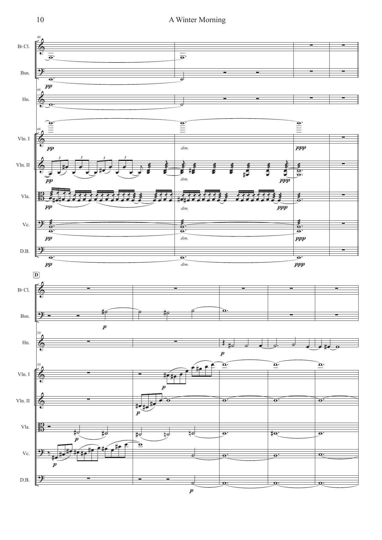 A Winter Morning - Octet for Clarinet in Bb, Bassoon, Horn in F, 2 Violins, Viola, Cello and Contrabass - Bilde 10