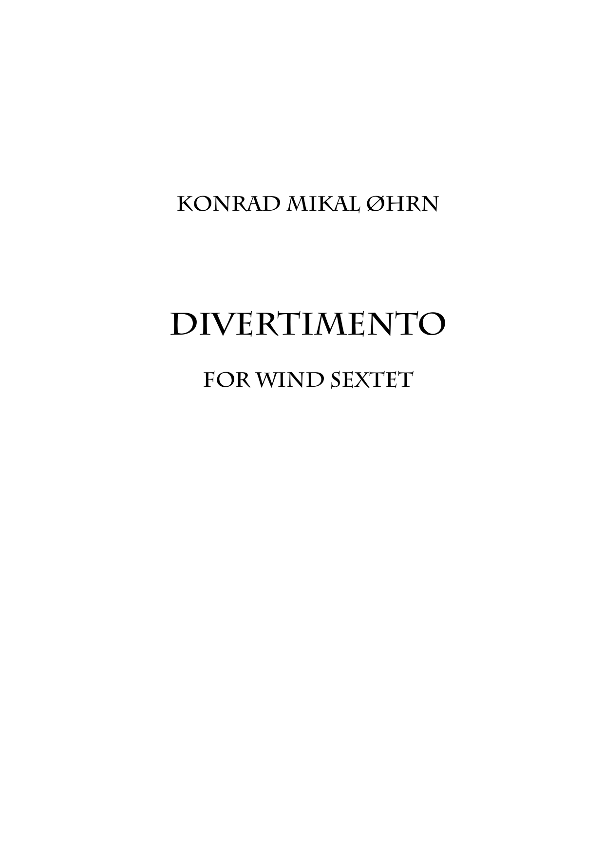 Divertimento for Wind Sextet