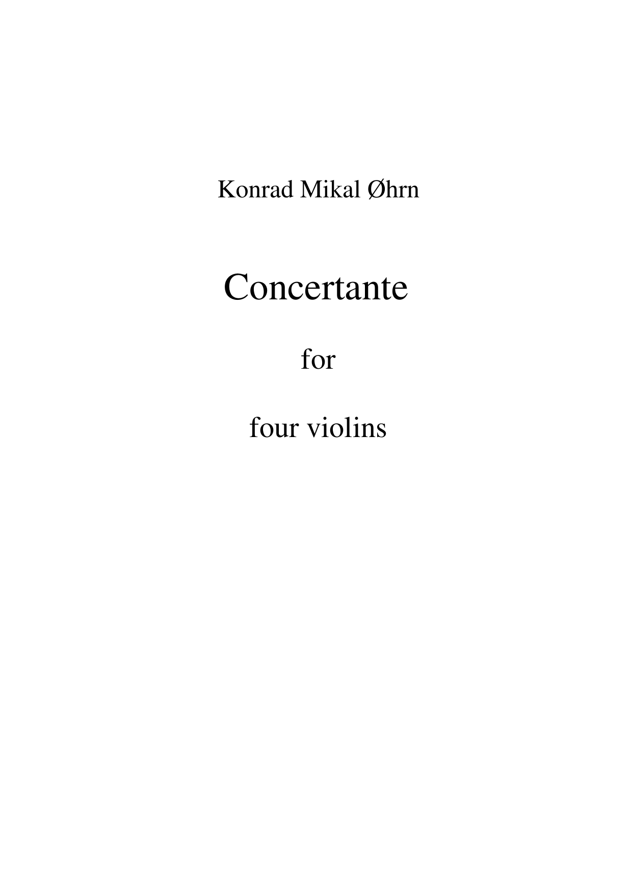 Concertante for four violins