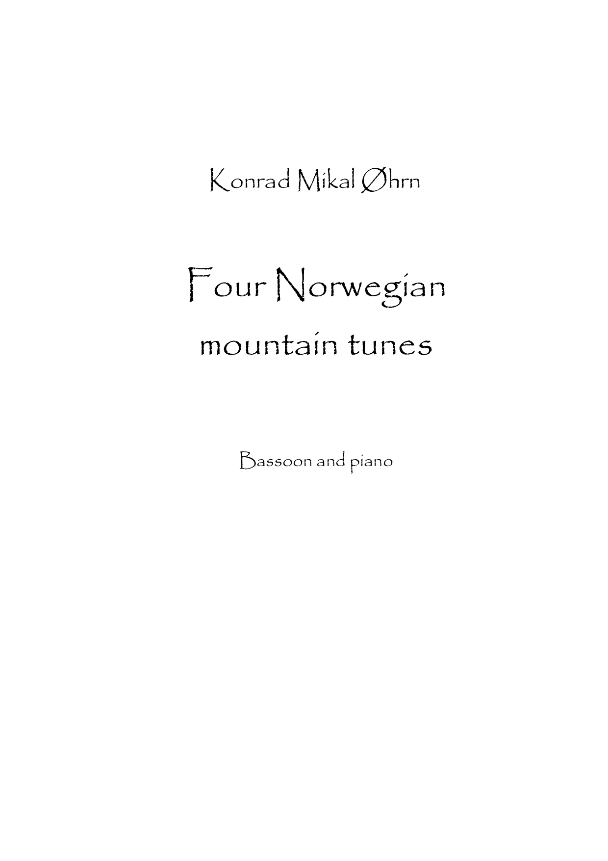 Four Norwegian Mountain Tunes - for fagott og piano