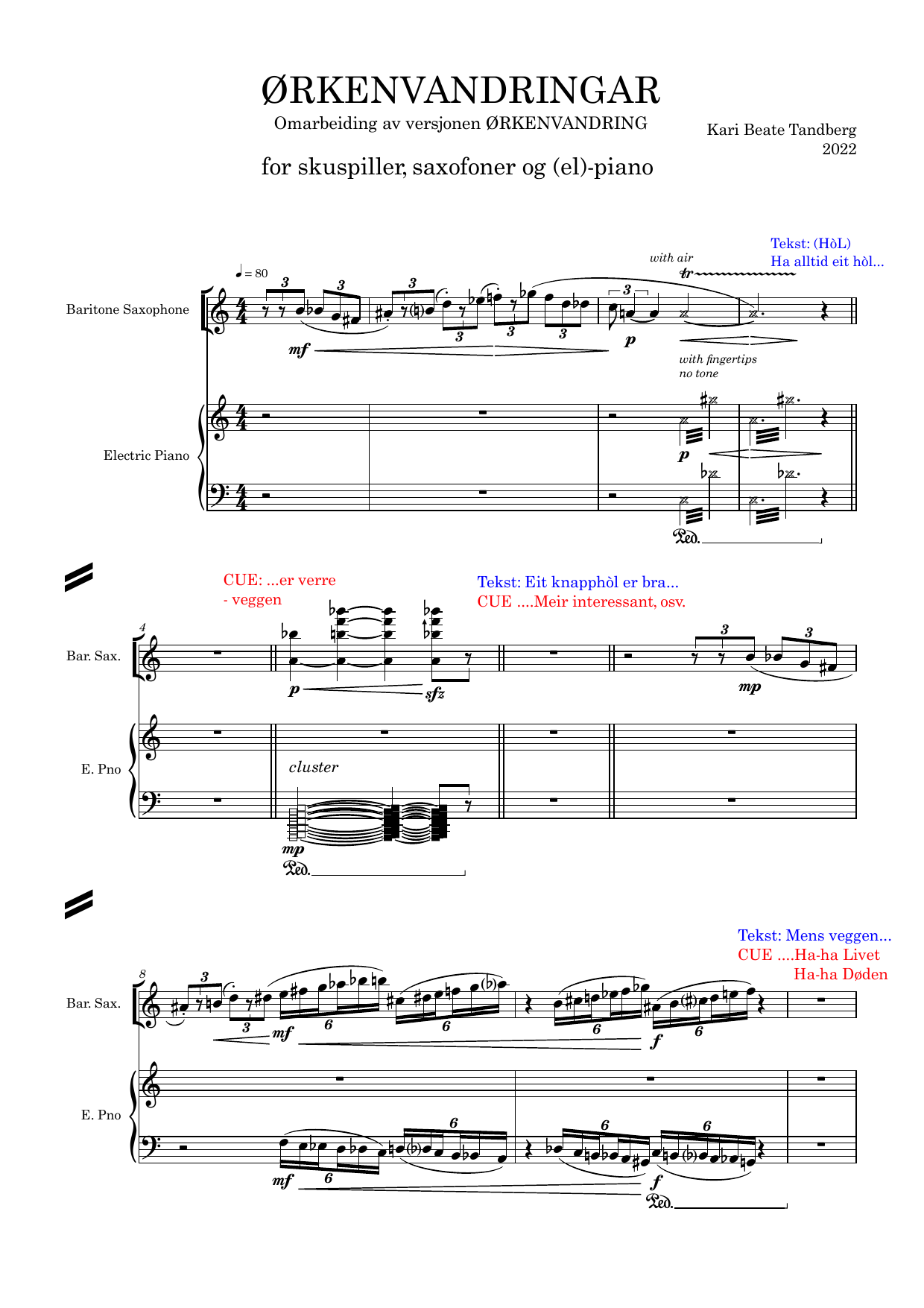 Ørkenvandringar - Omarbeiding av versjonen "Ørkenvandring" : For skuespiller, saksofoner og (el)-piano - Image 4