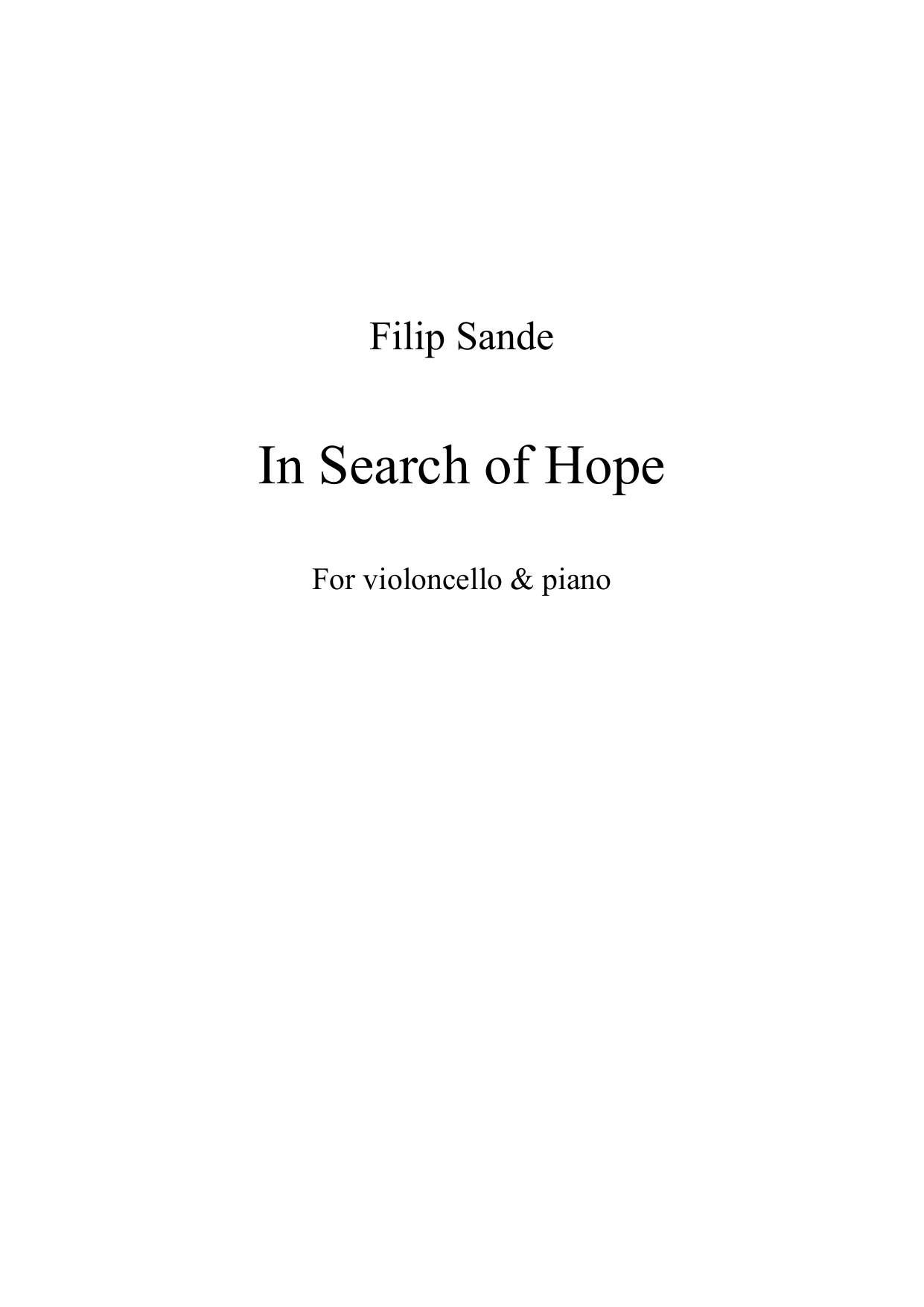 In Search of Hope