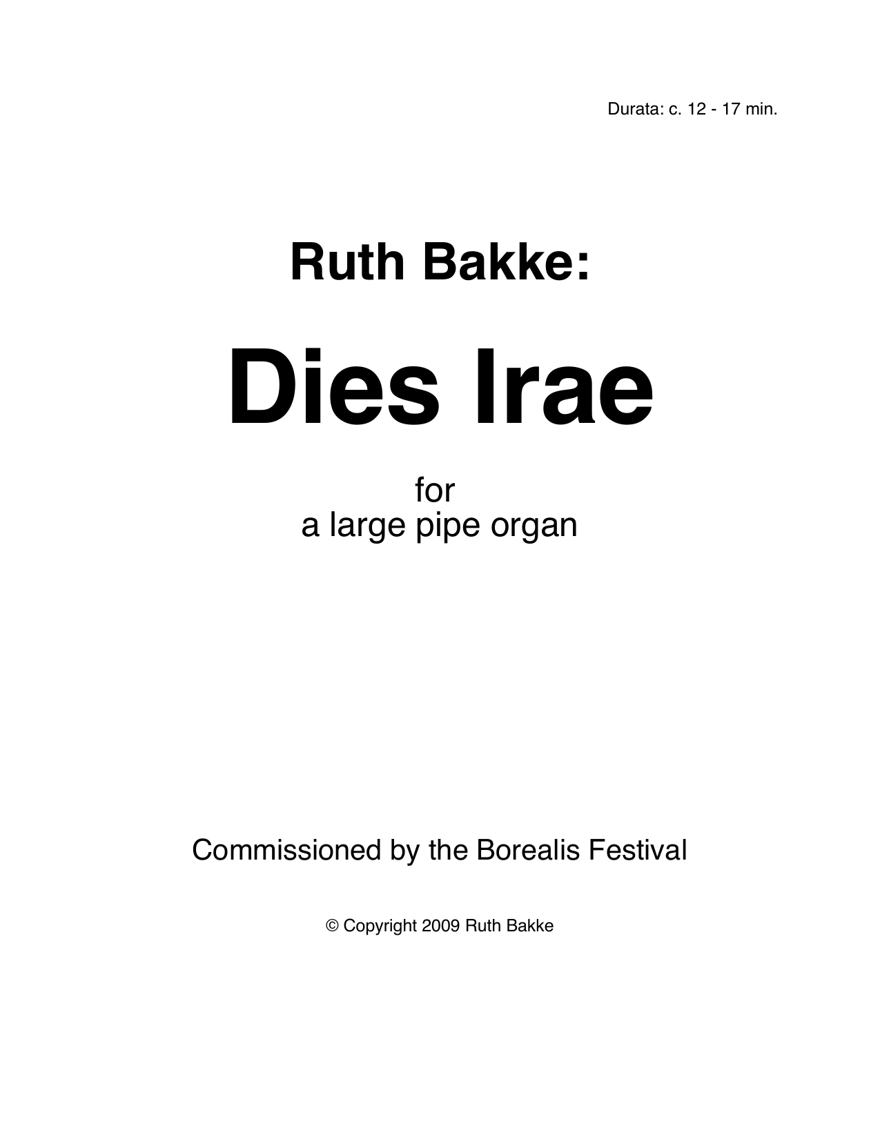 Dies Irae - For large pipe organ