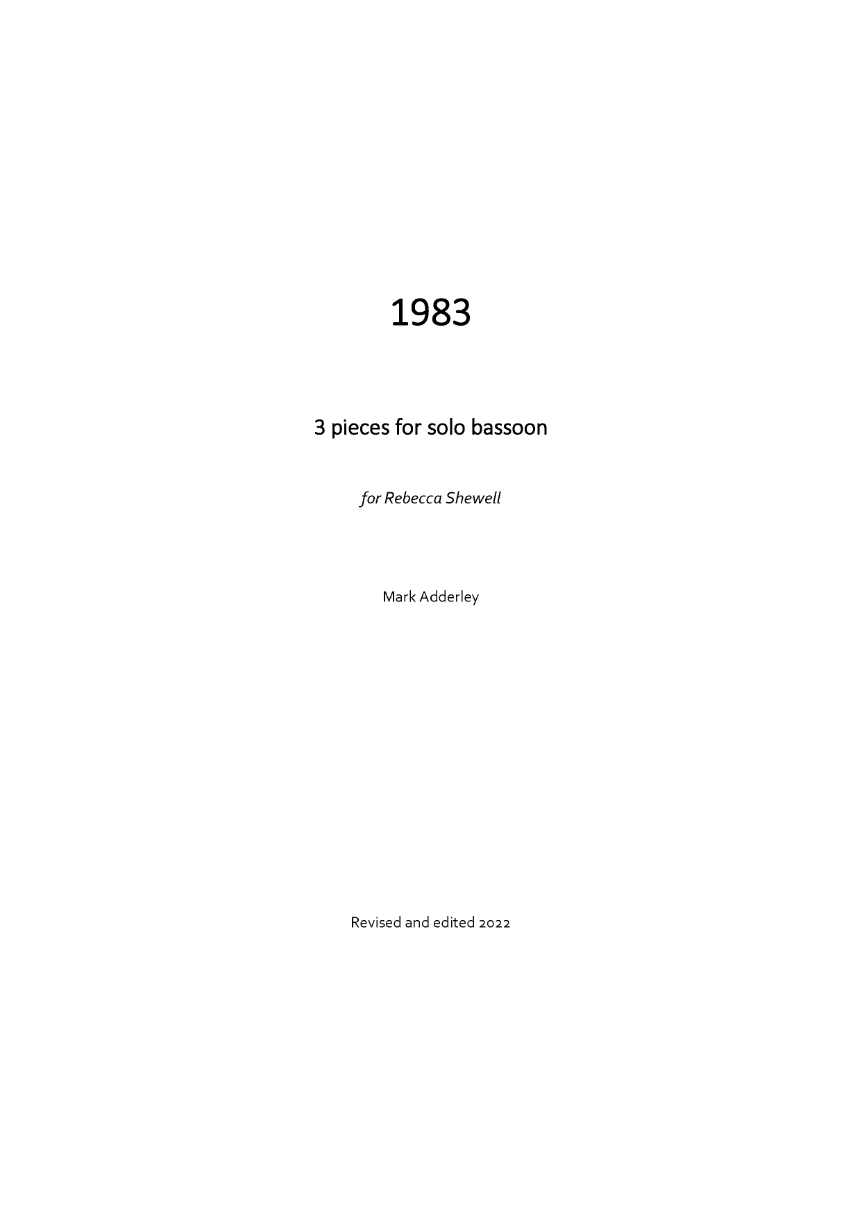 1983 - 3 Pieces for solo bassoon