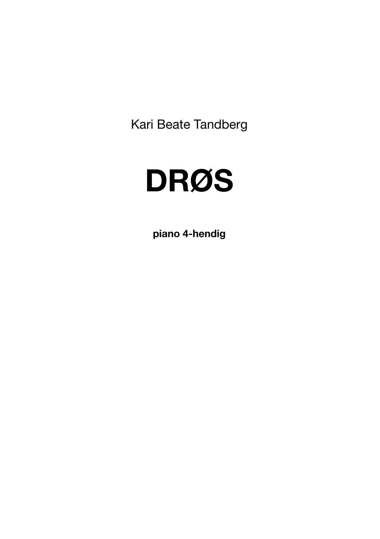 Drøs - Piano four hands