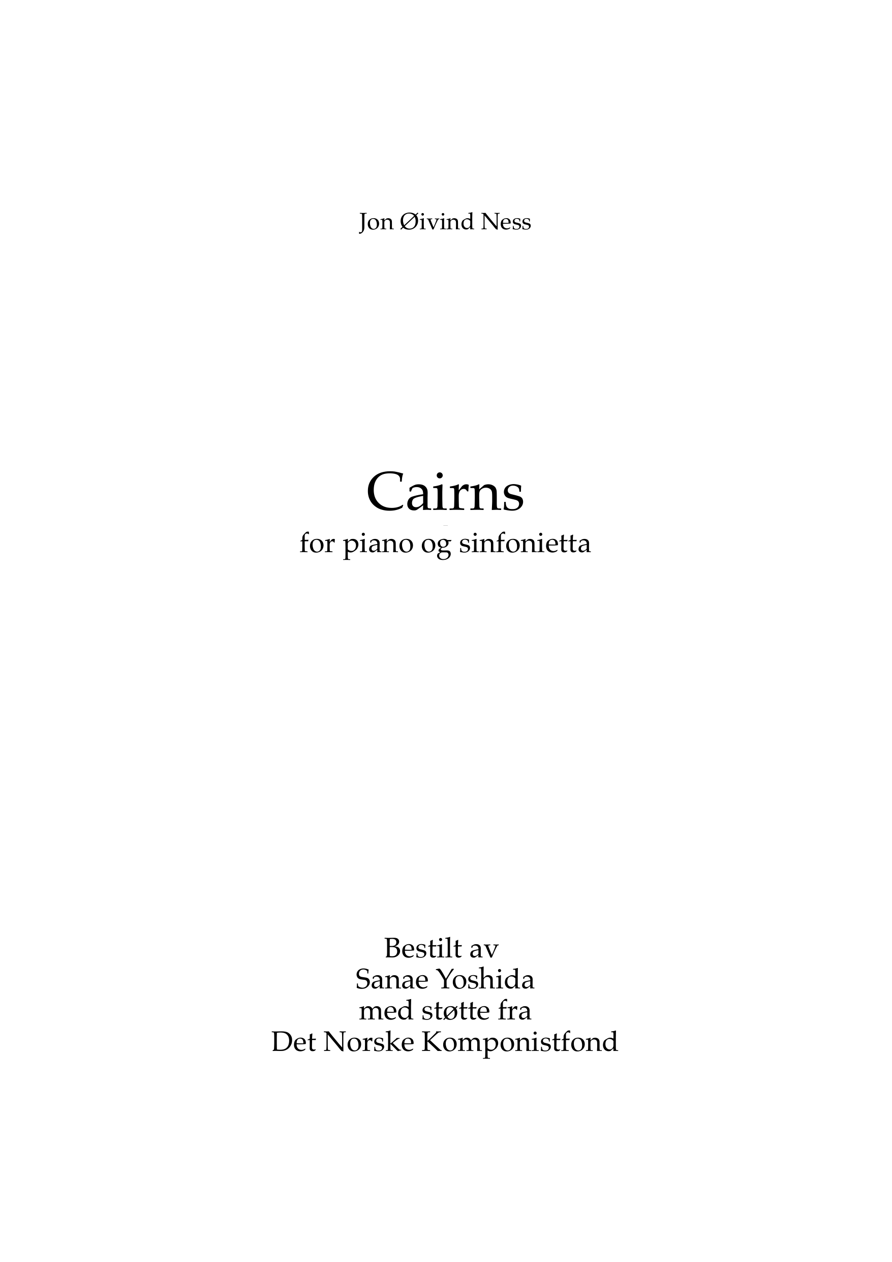 Cairns - For piano og sinfonietta
