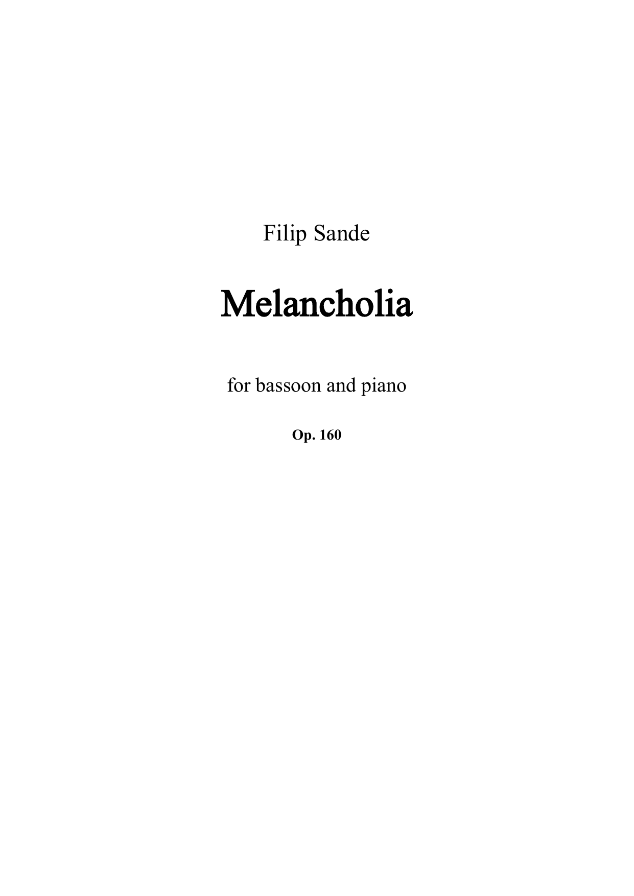 Melancholia, op. 160