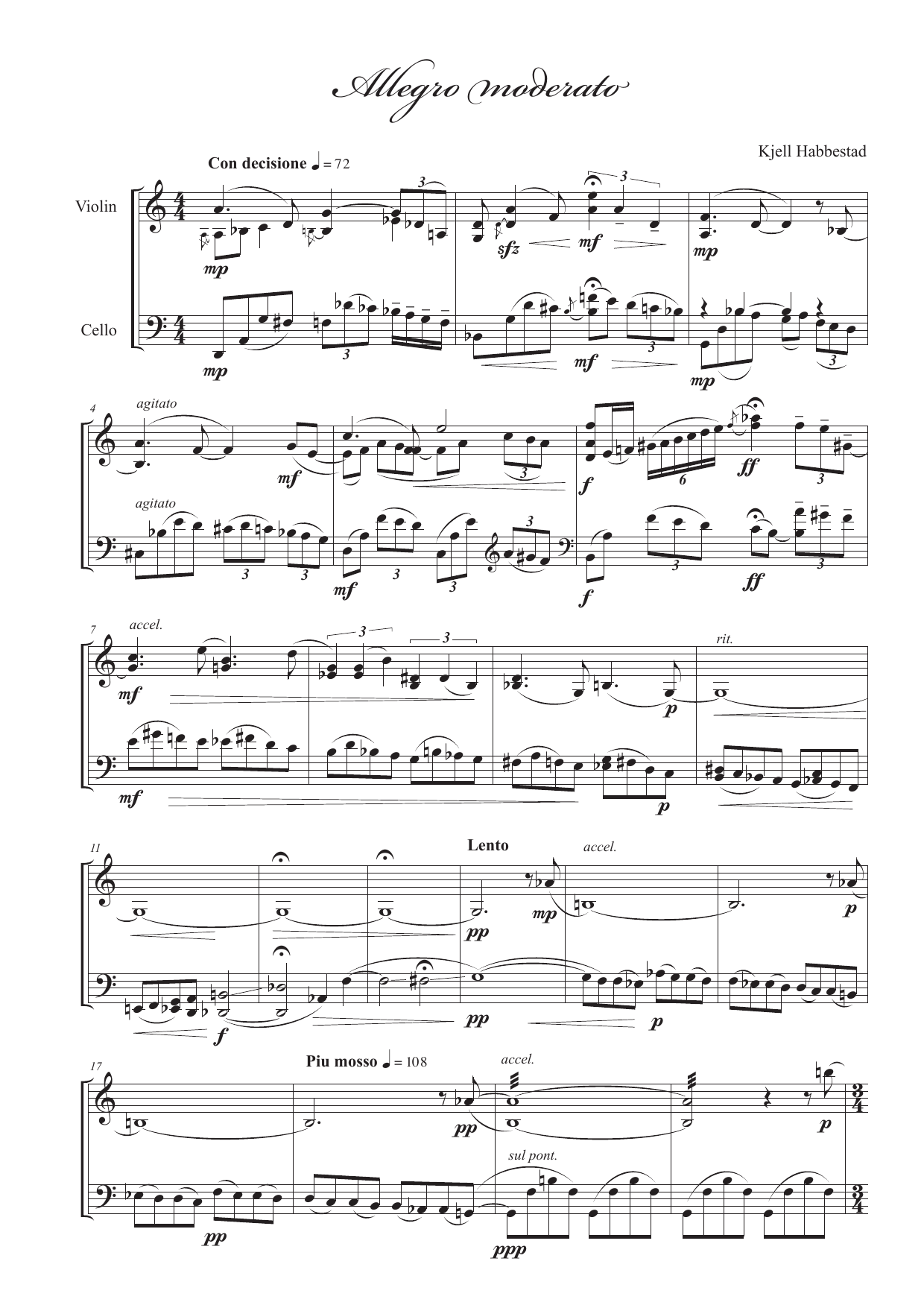 Silhouette a deux - Pour violine et violoncello, , op. 102 - Image 3