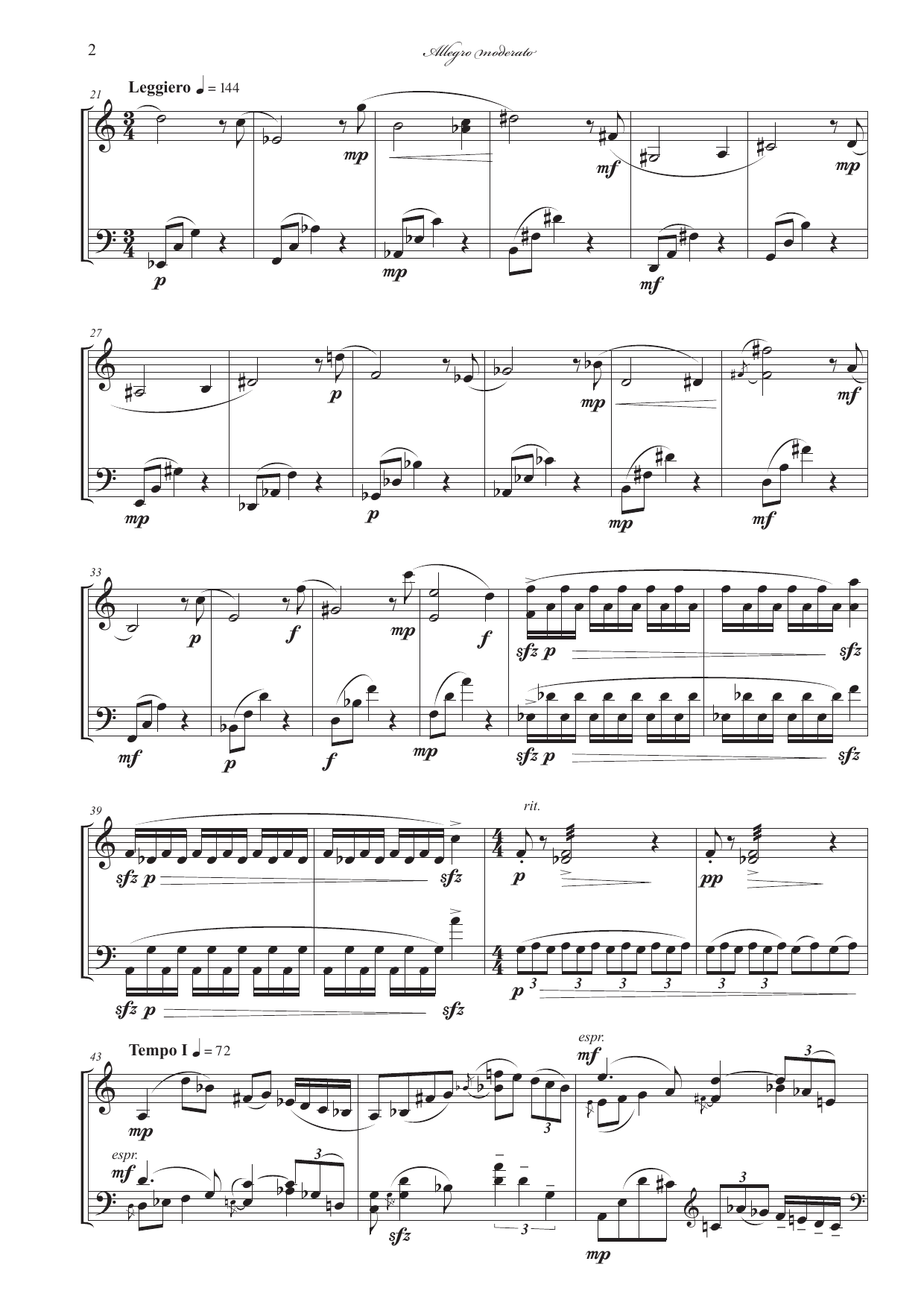 Silhouette a deux - Pour violine et violoncello, , op. 102 - Image 4