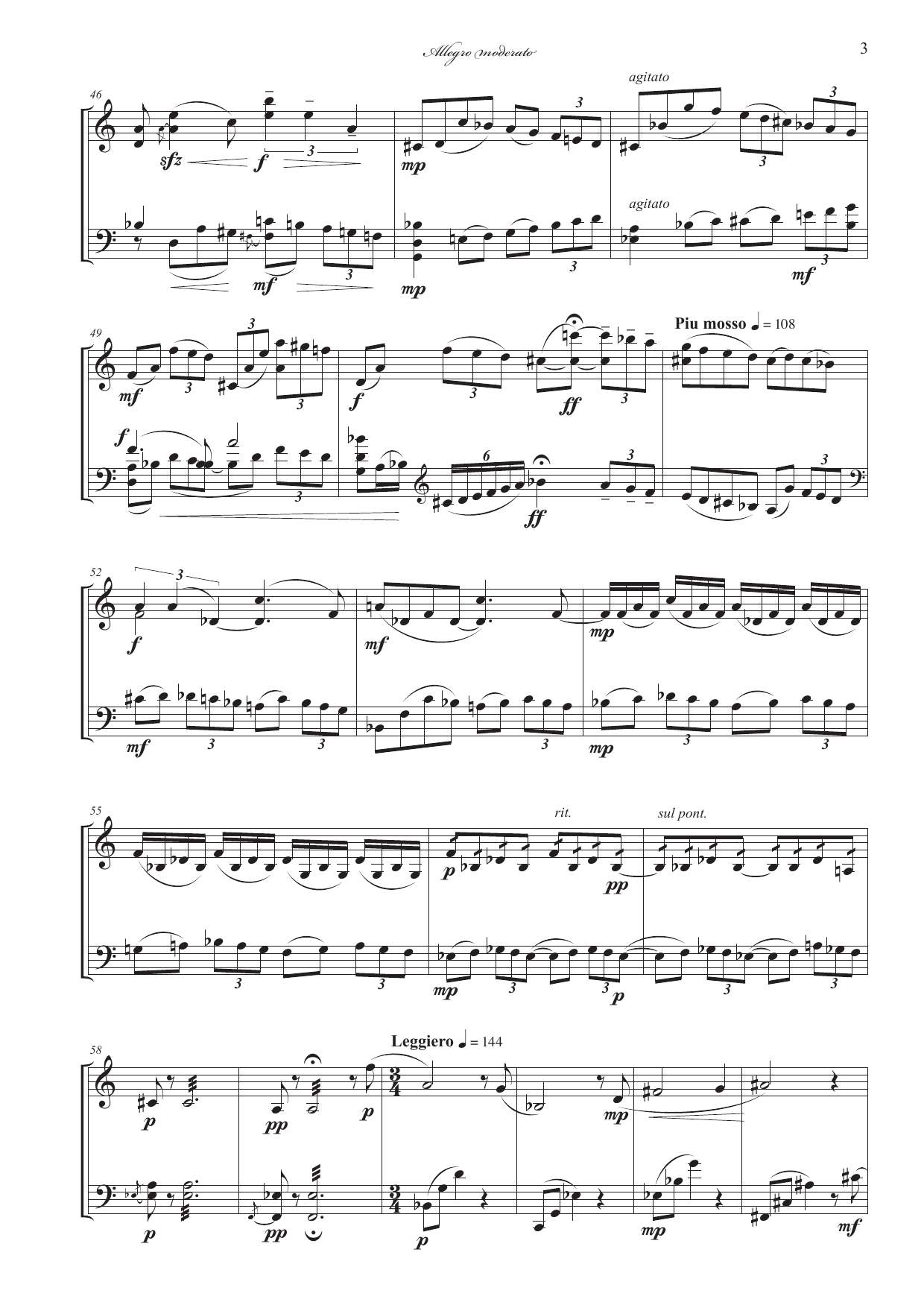 Silhouette a deux - Pour violine et violoncello, , op. 102 - Image 5