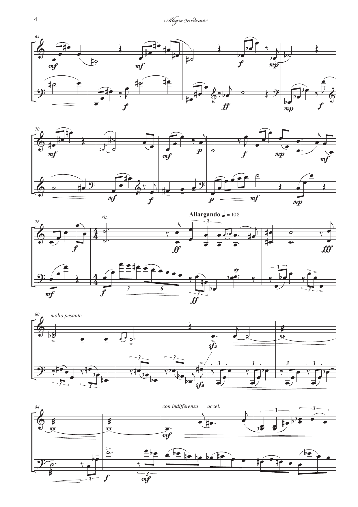 Silhouette a deux - Pour violine et violoncello, , op. 102 - Image 6