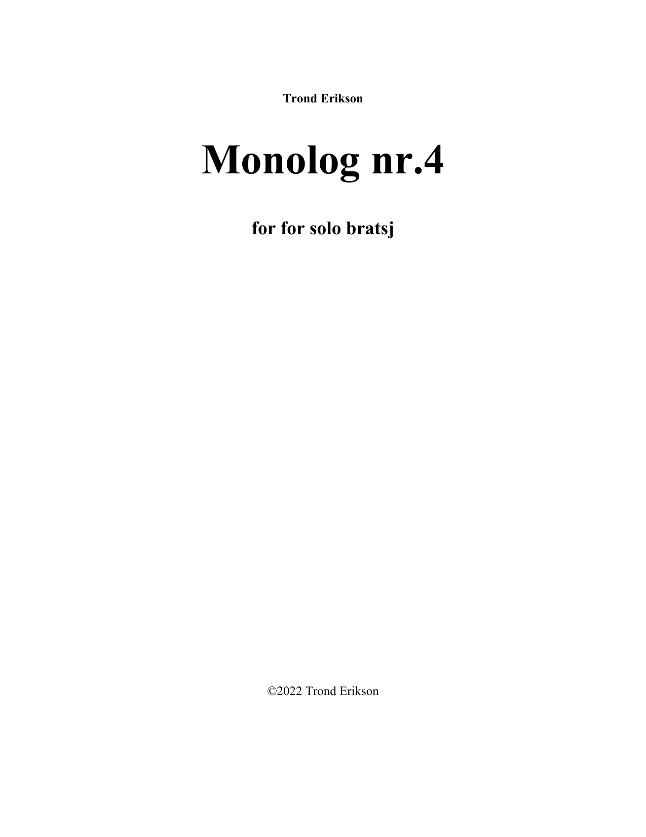 Monolog nr. 4 - For solo bratsj, op. 50/4