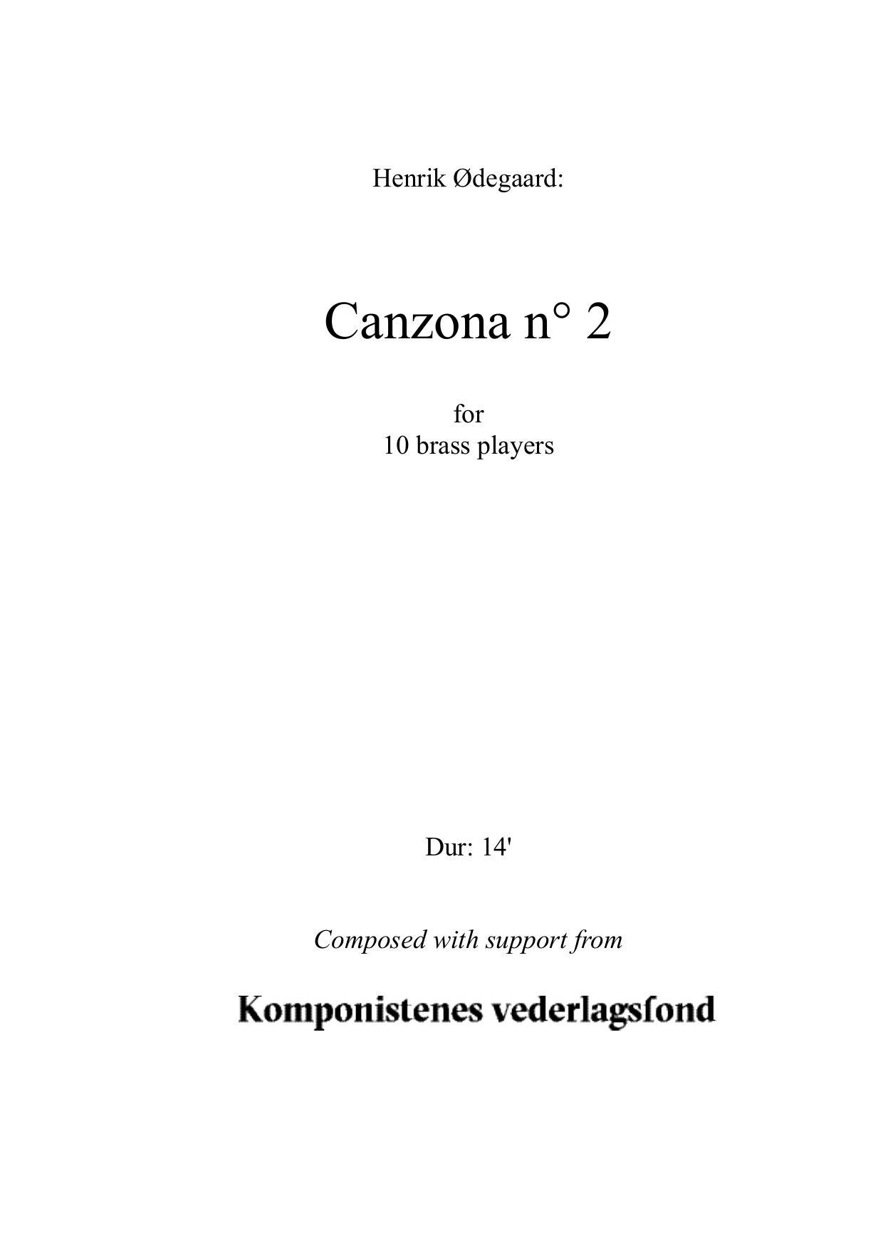 Canzona n° 2 - For 10 brass players