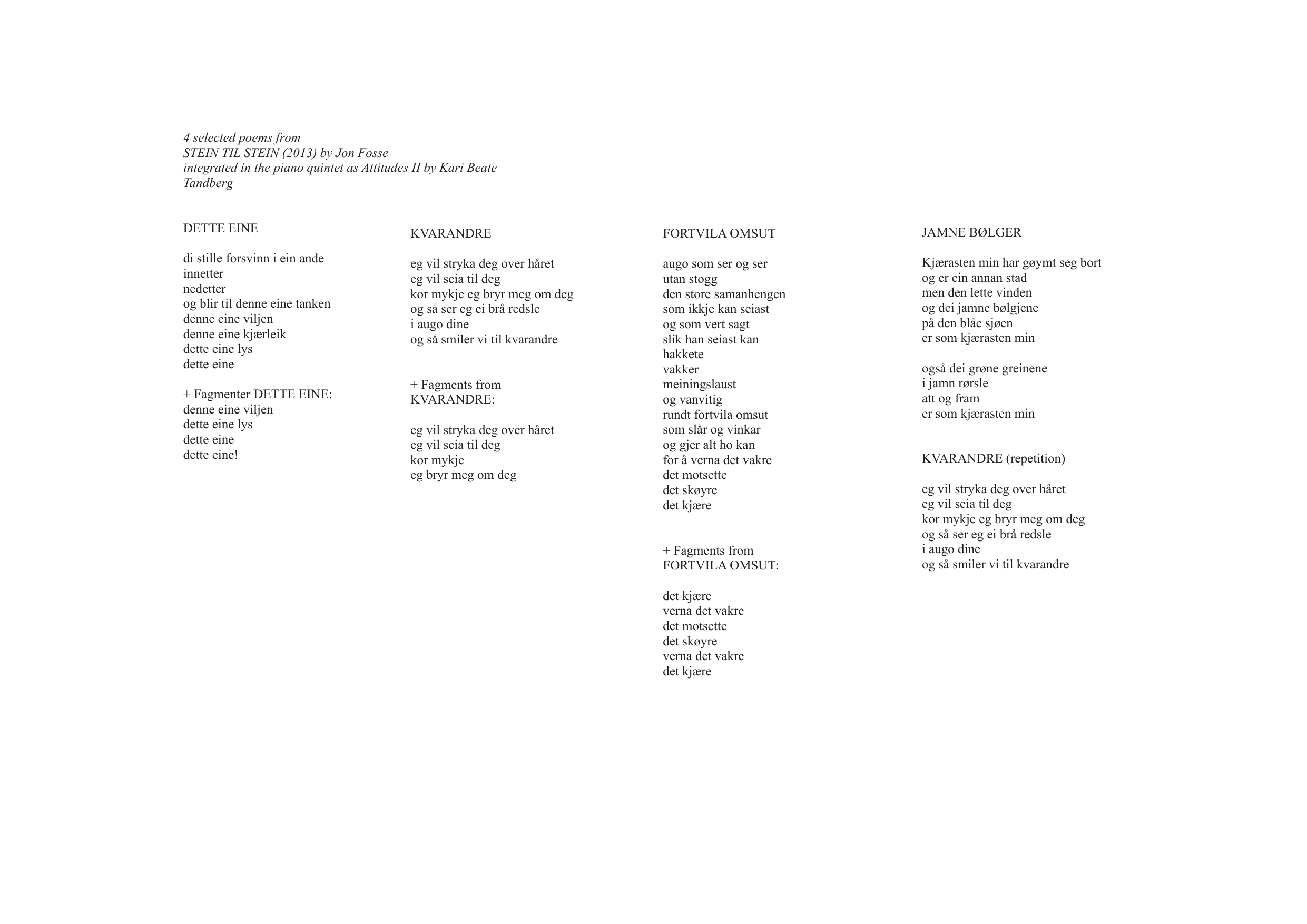 Attitudes - Version for piano quintet and actor/actress - Image 2