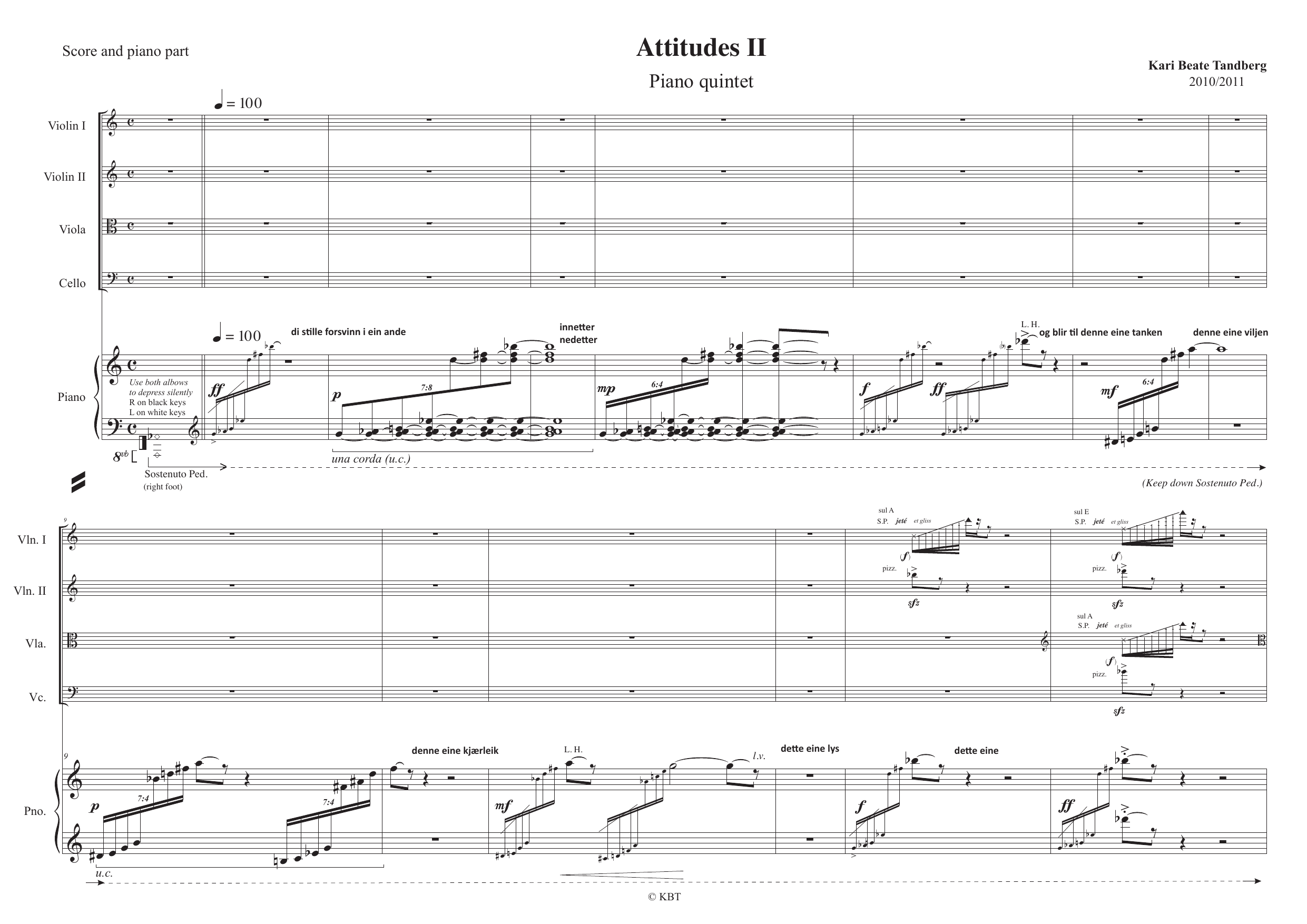 Attitudes - Version for piano quintet and actor/actress - Image 3