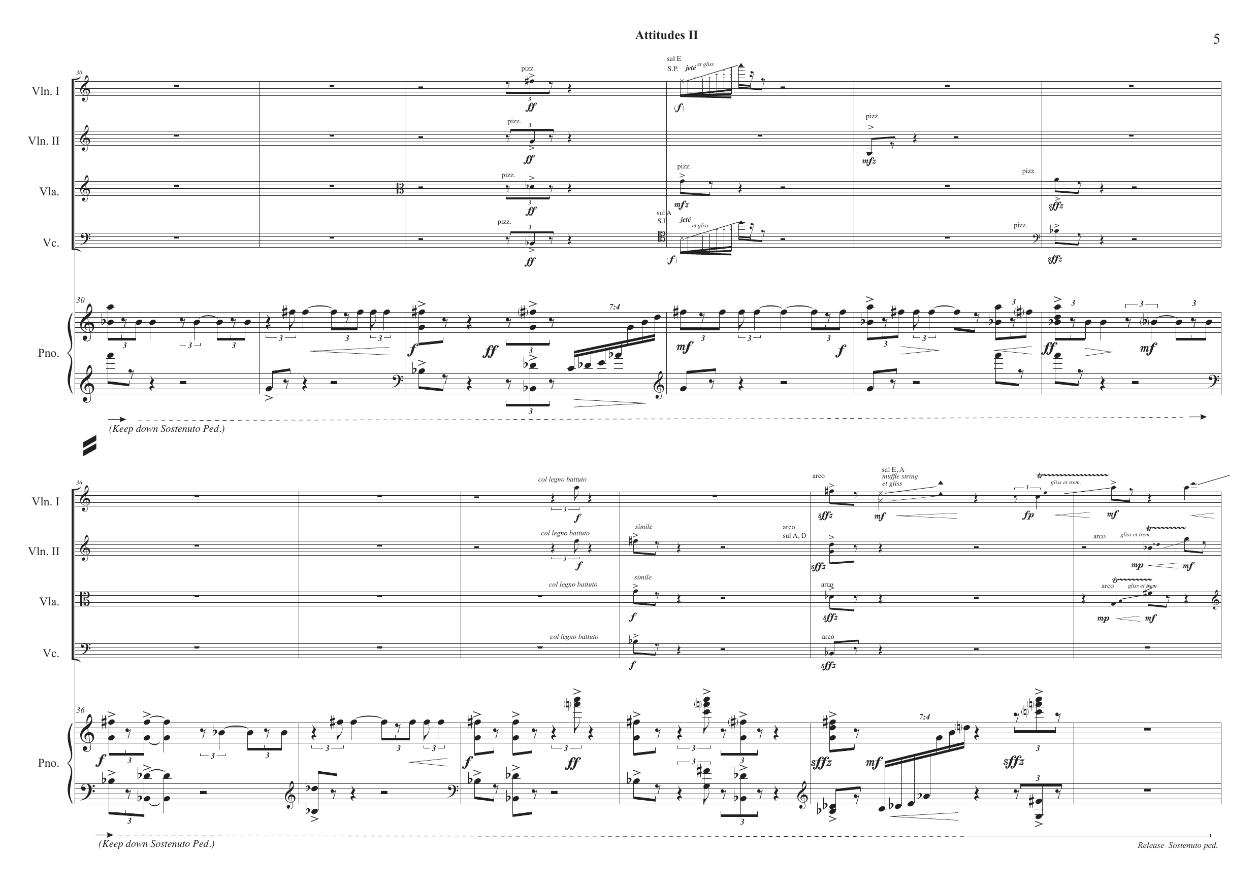 Attitudes - Version for piano quintet and actor/actress - Image 5