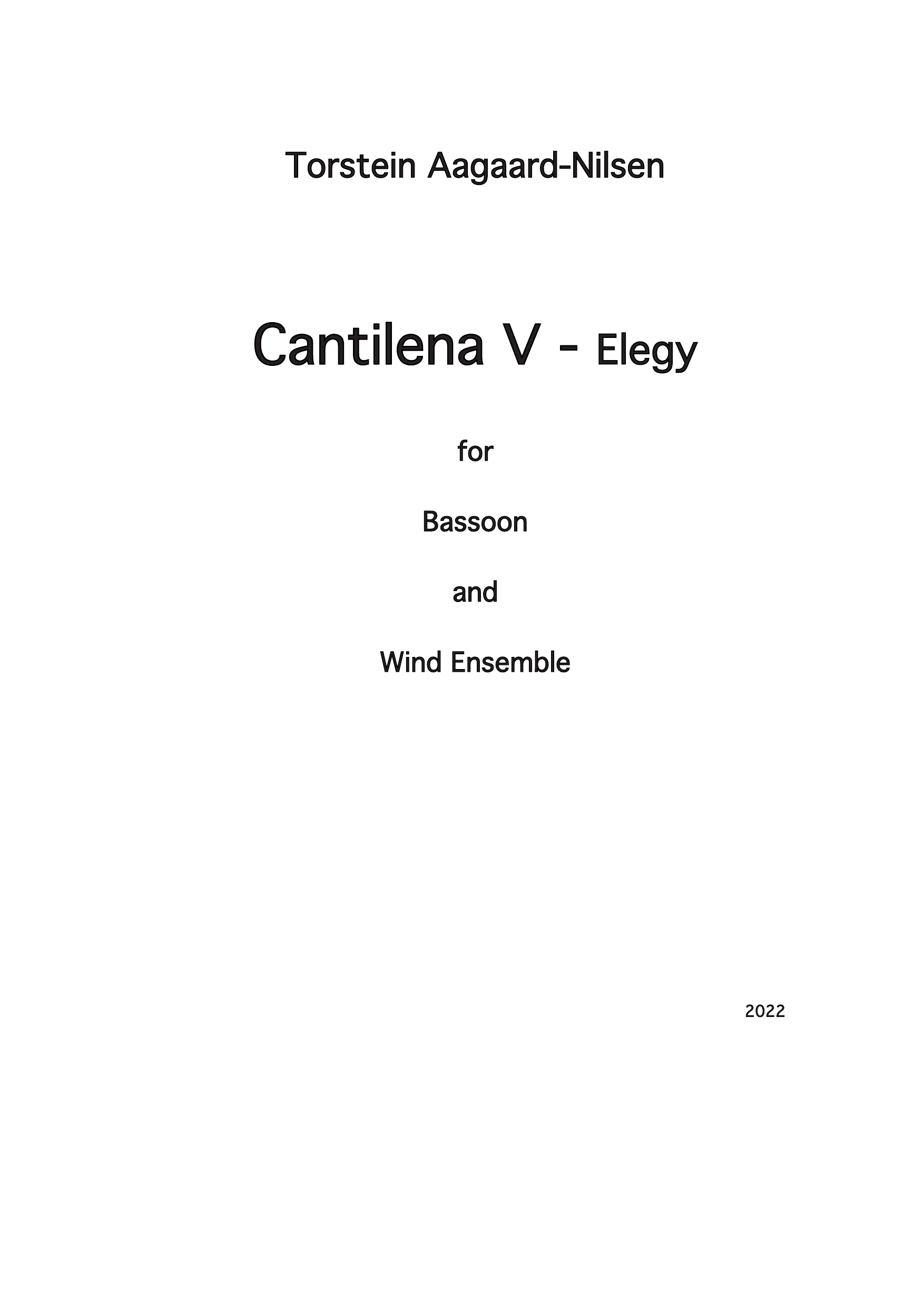 Cantilena V - Elegy for bassoon and wind ensemble