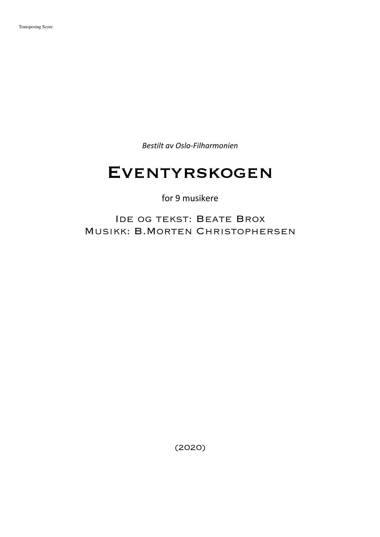 Eventyrskogen - for 9 musikere