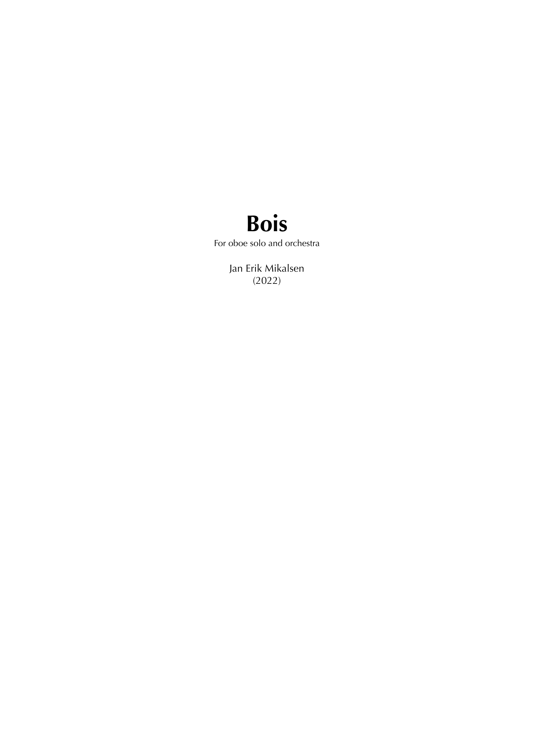 Bois - For oboe solo and orchestra